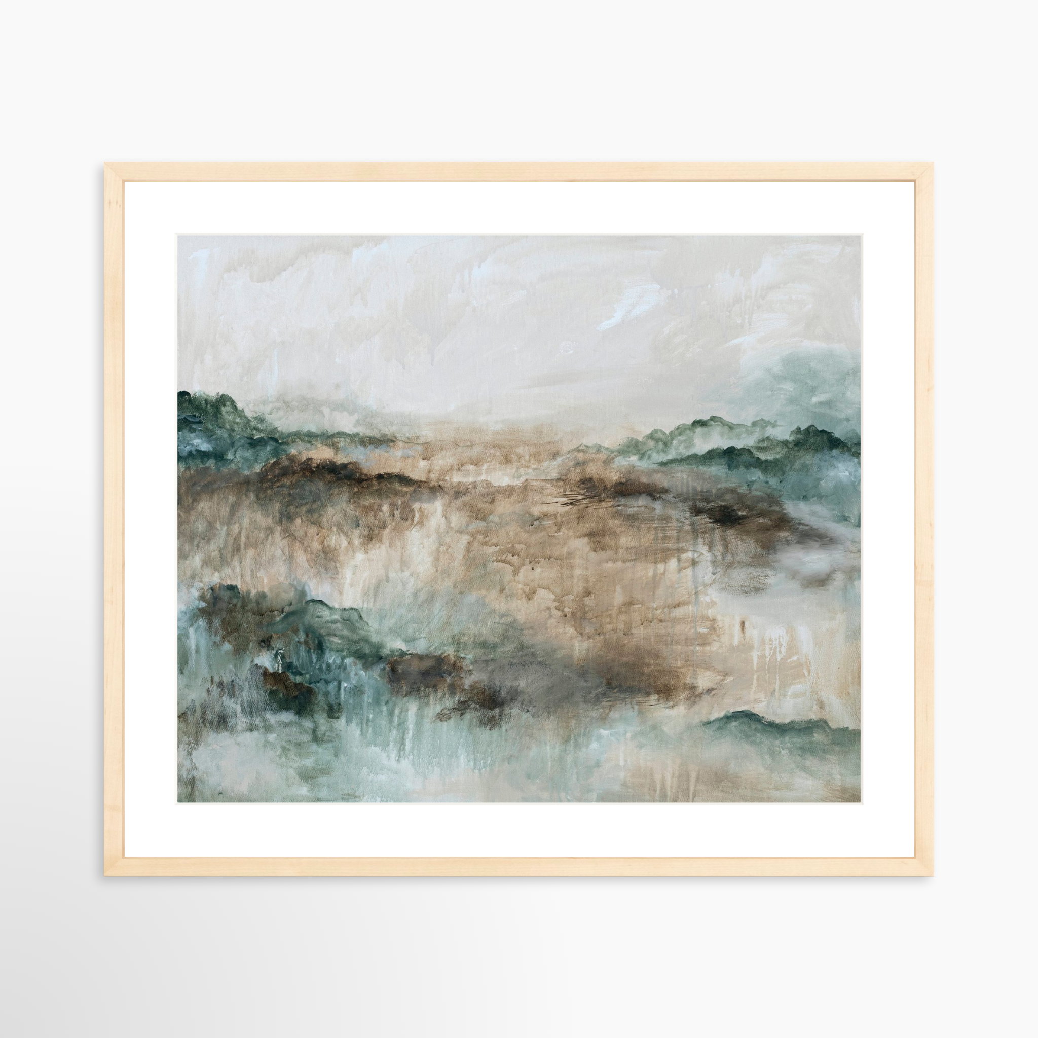 25x20 / Natural Frame + White Mat