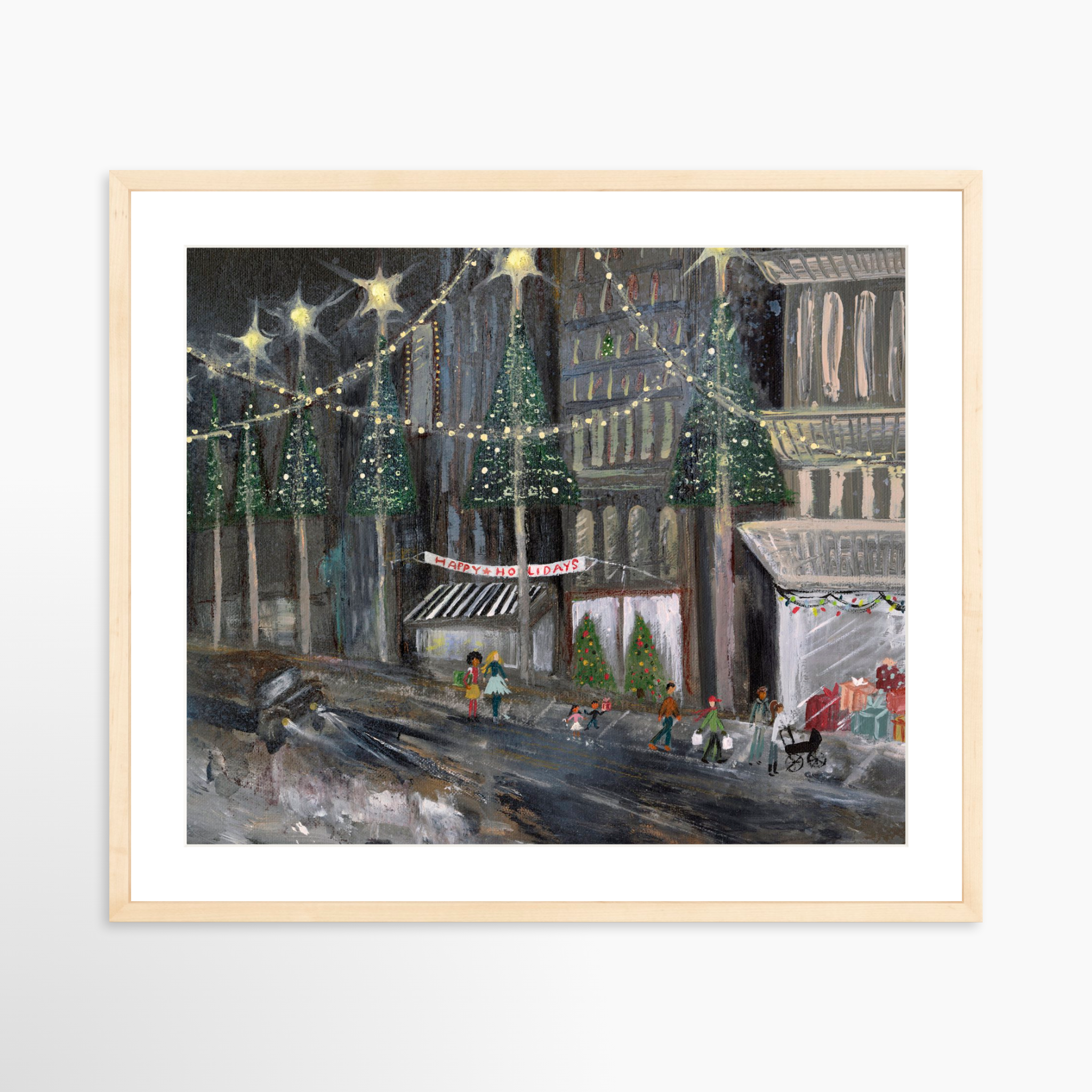 25x20 / Natural Frame + White Mat