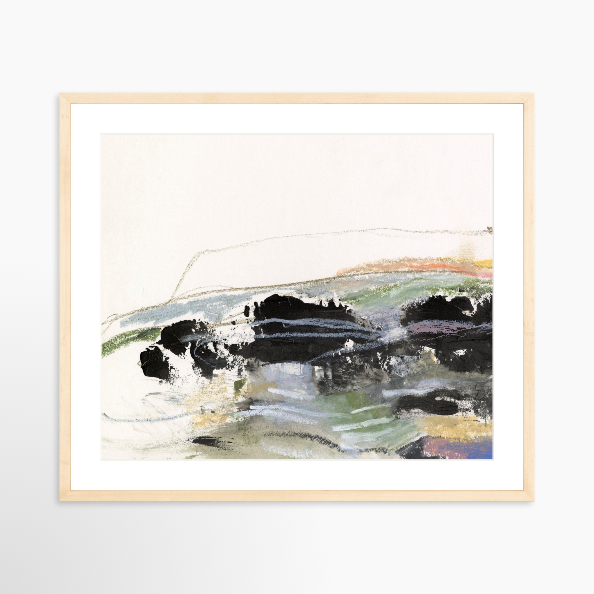 25x20 / Natural Frame + White Mat