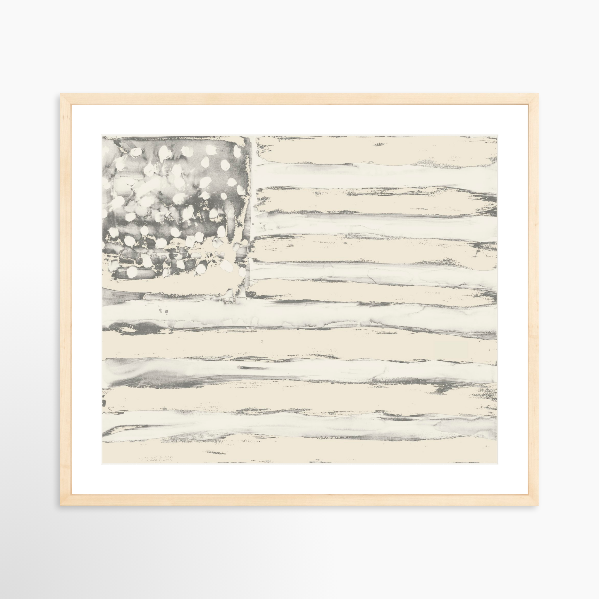 25x20 / Natural Frame + White Mat