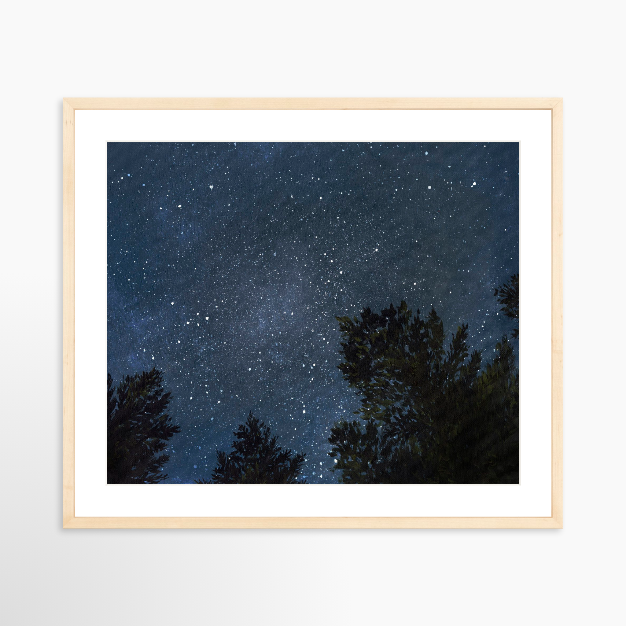 25x20 / Natural Frame + White Mat