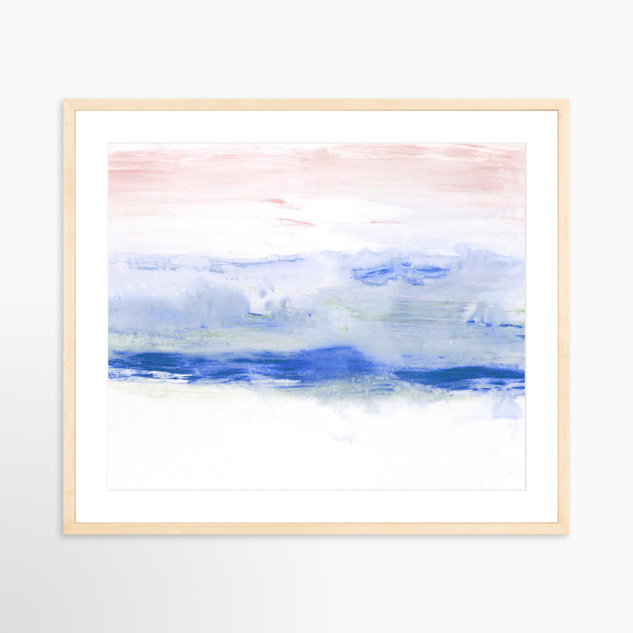 25x20 / Natural Frame + White Mat