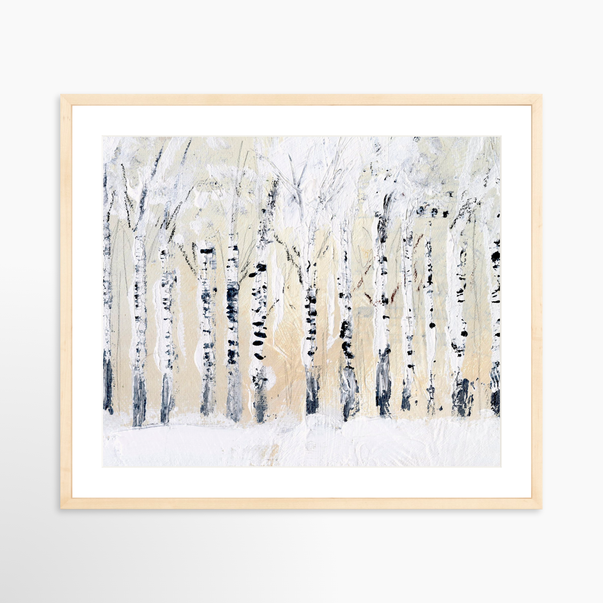 25x20 / Natural Frame + White Mat