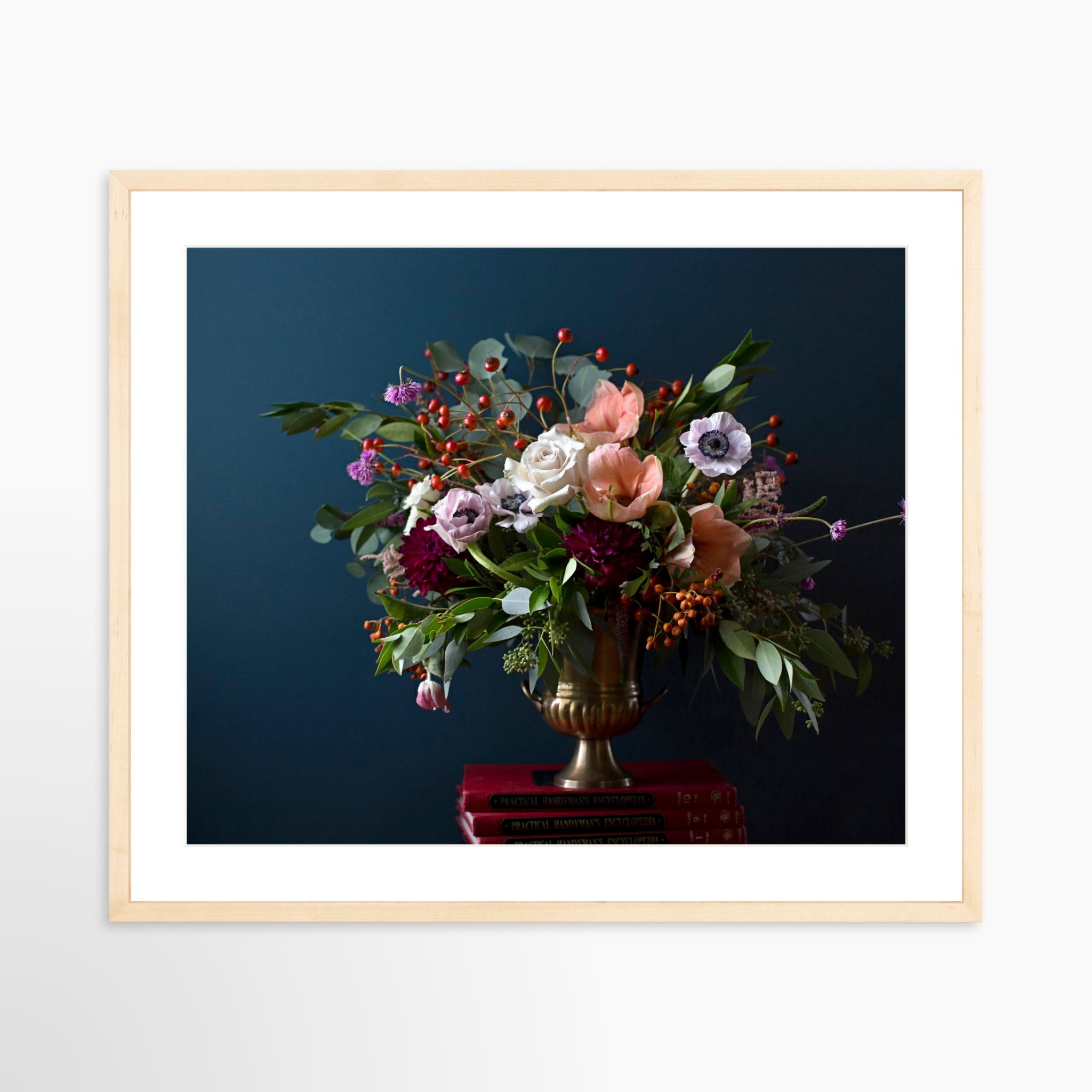 25x20 / Natural Frame + White Mat