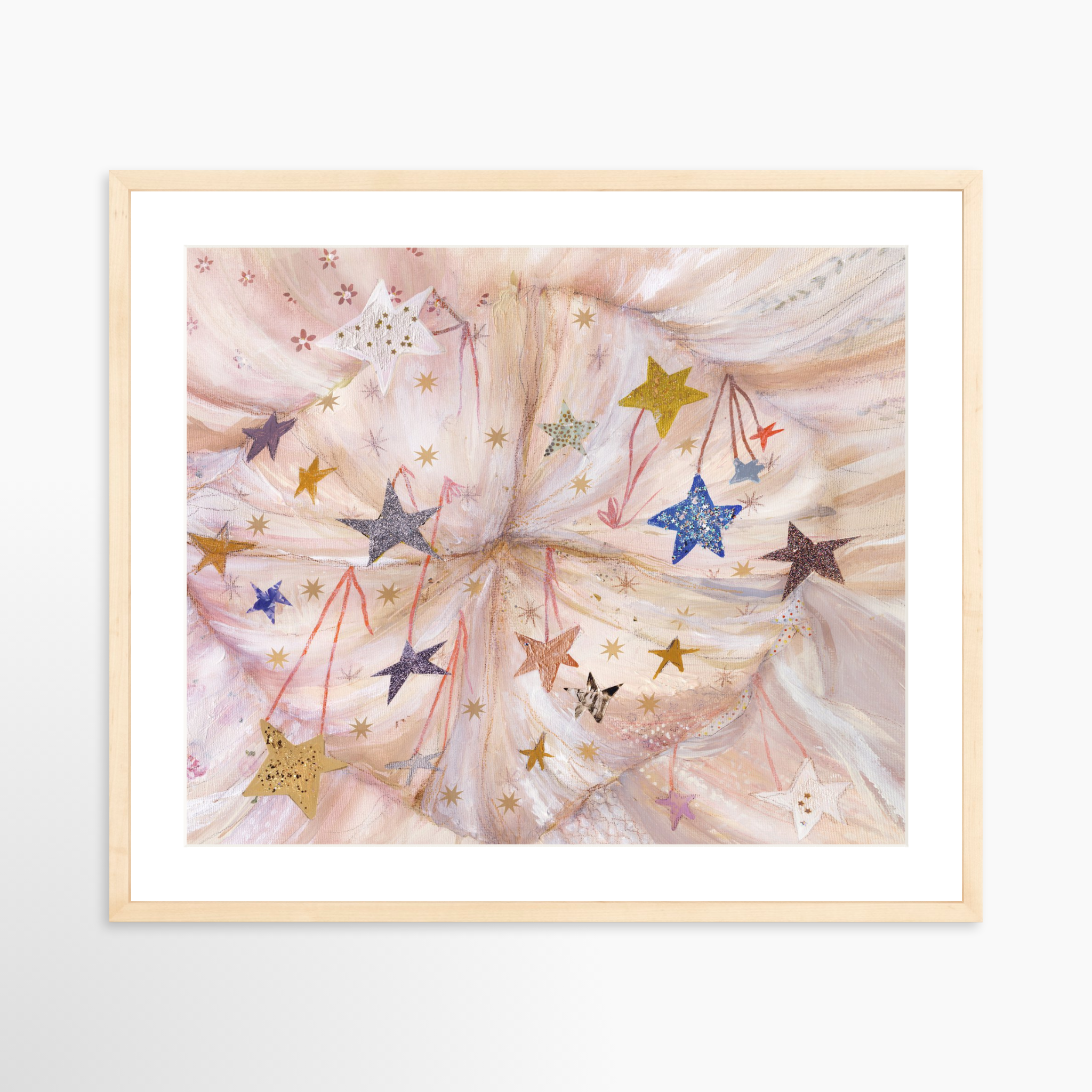 25x20 / Natural Frame + White Mat