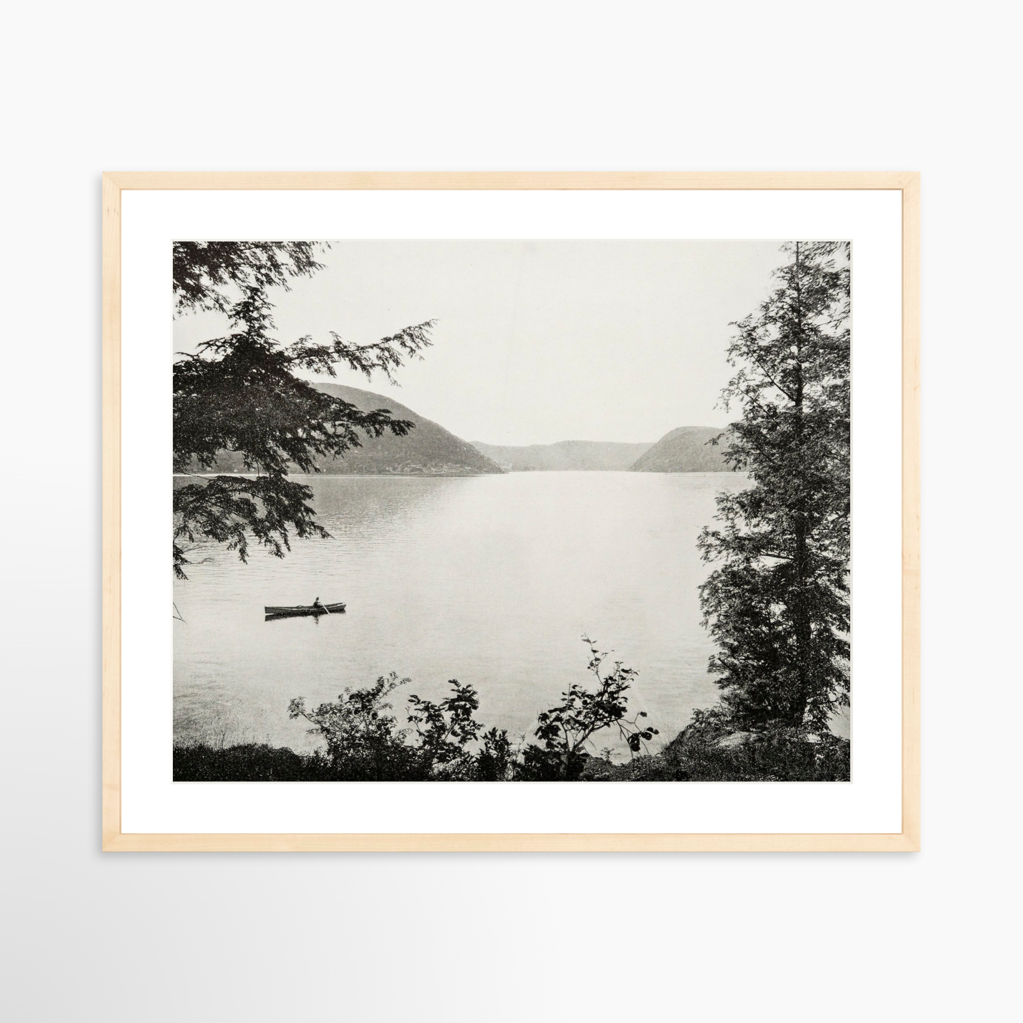 25x20 / Natural Frame + White Mat