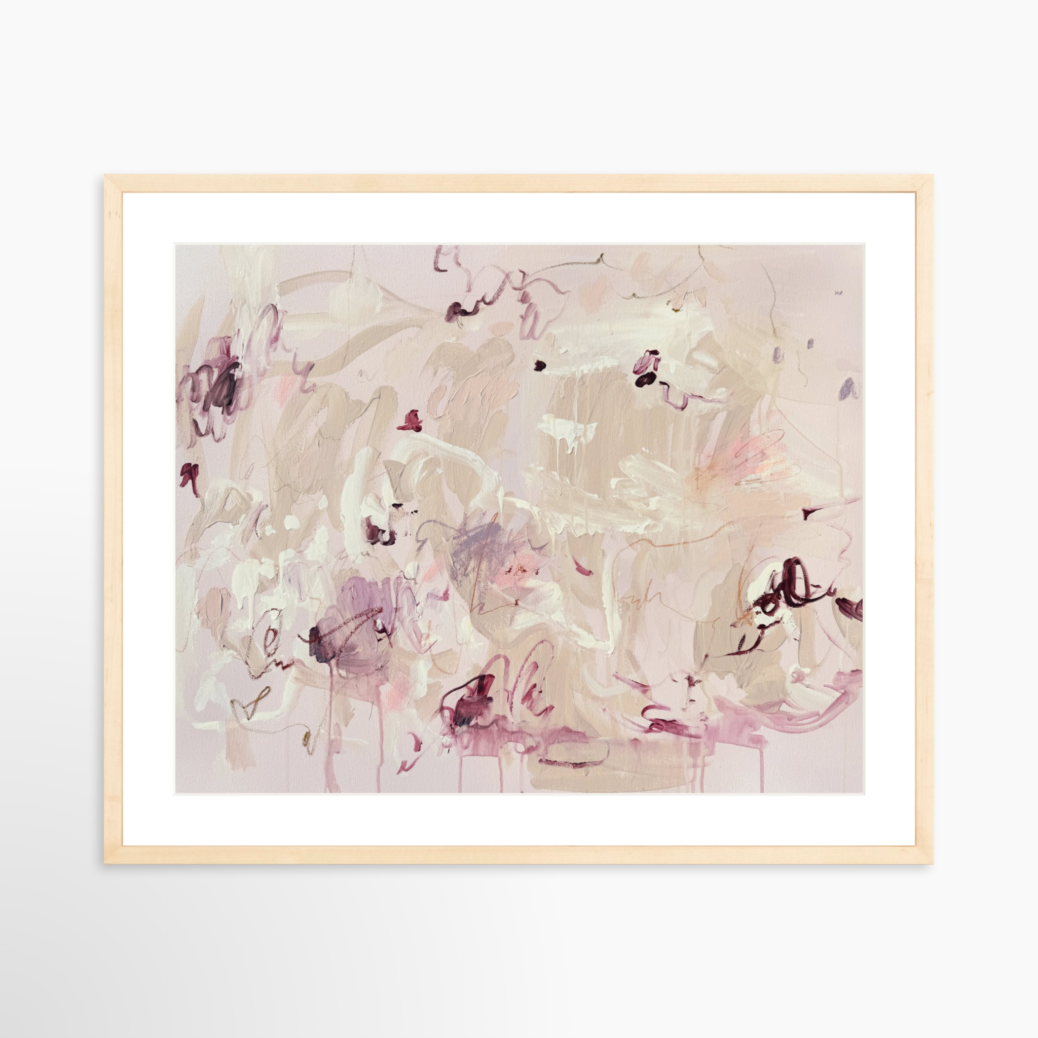 25x20 / Natural Frame + White Mat