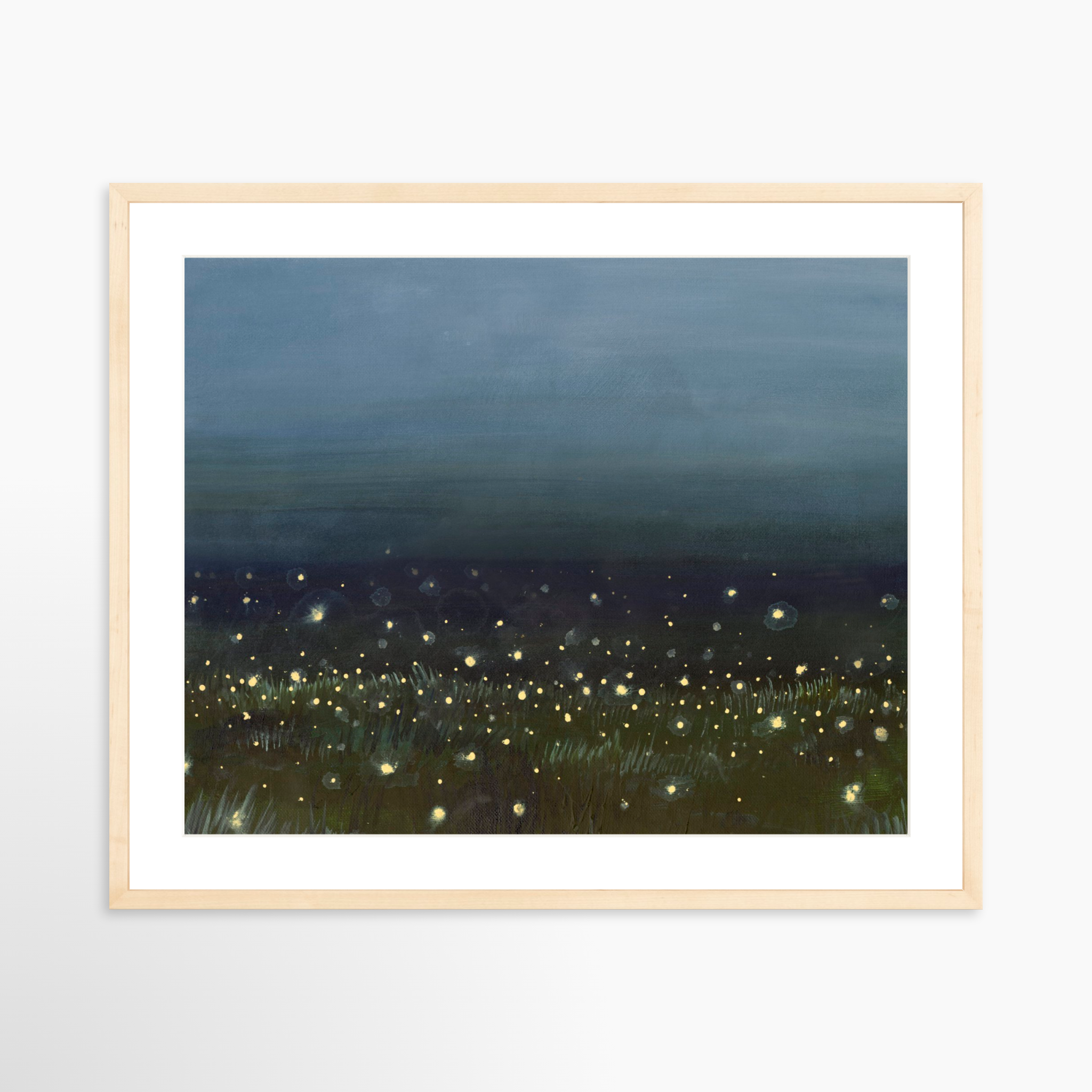 25x20 / Natural Frame + White Mat