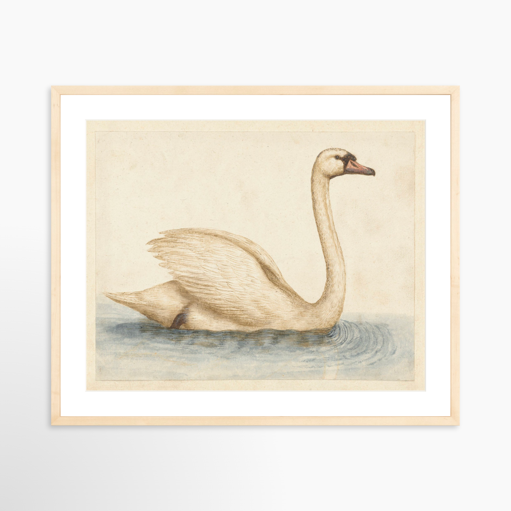 25x20 / Natural Frame + White Mat