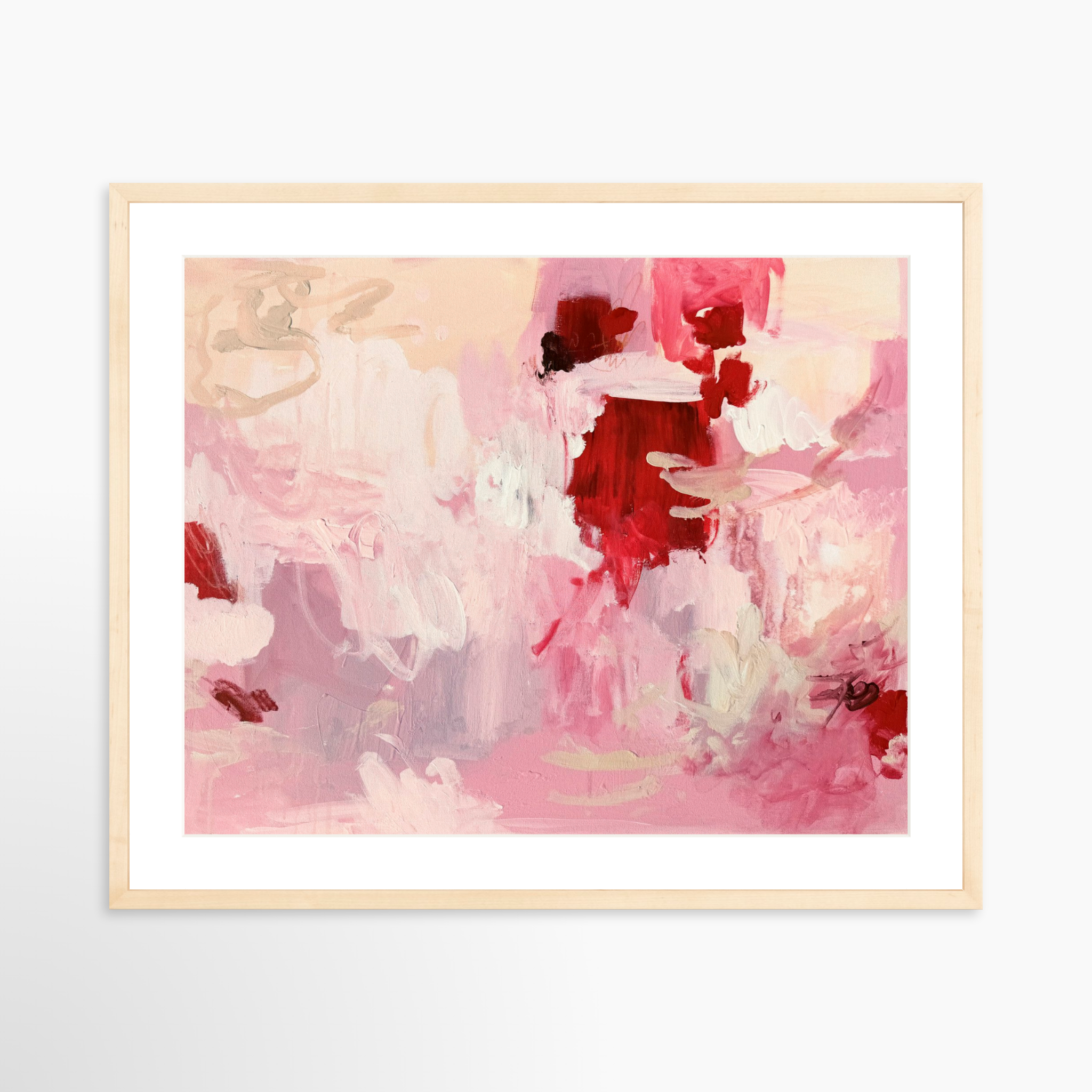 25x20 / Natural Frame + White Mat