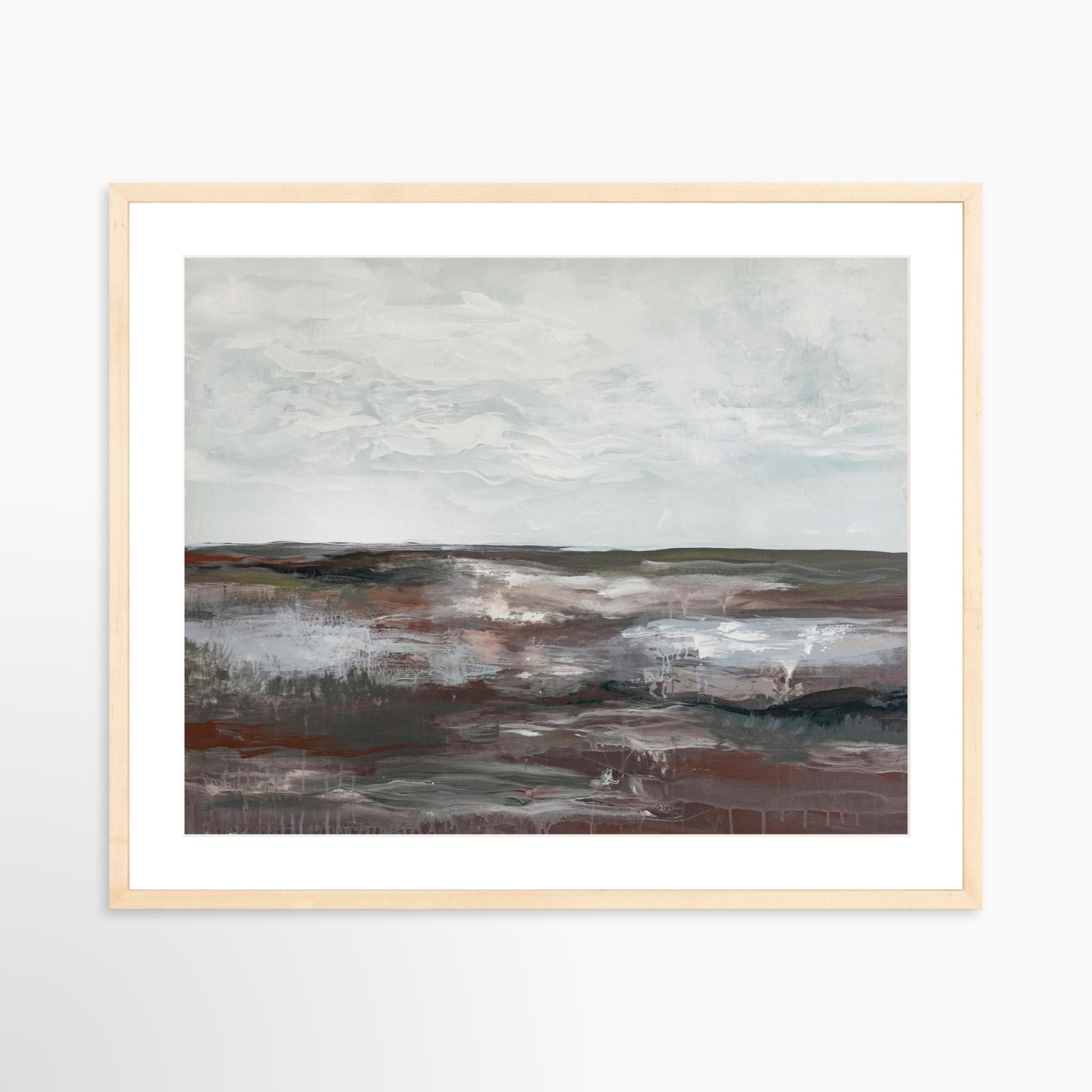25x20 / Natural Frame + White Mat