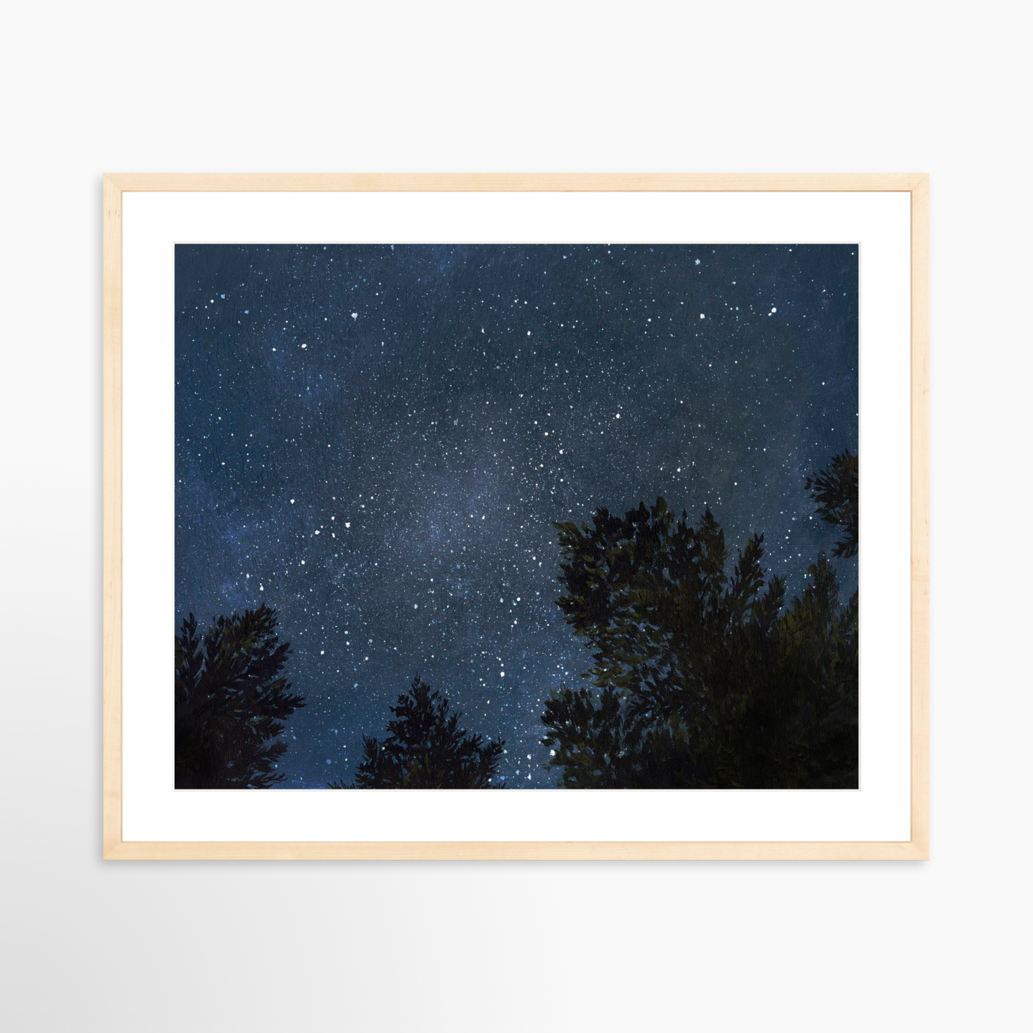 25x20 / Natural Frame + White Mat