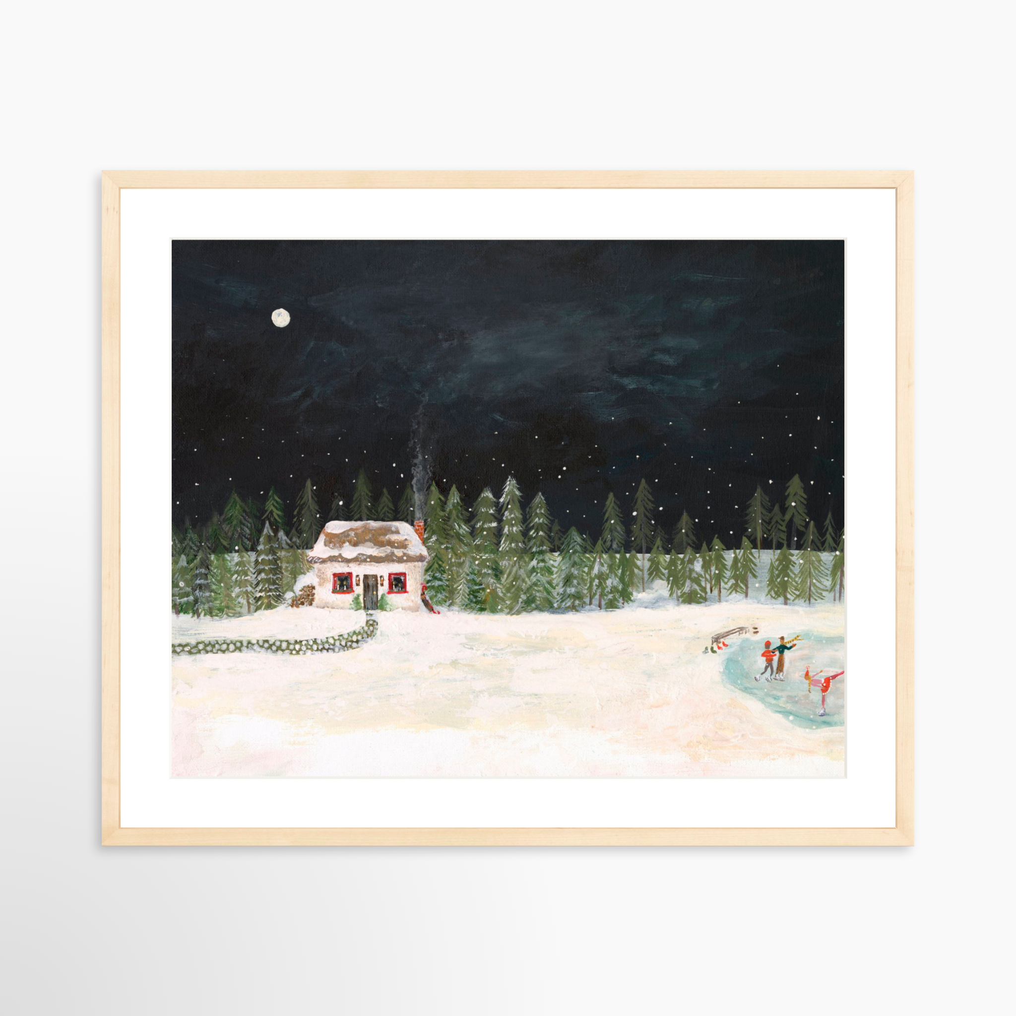 25x20 / Natural Frame + White Mat