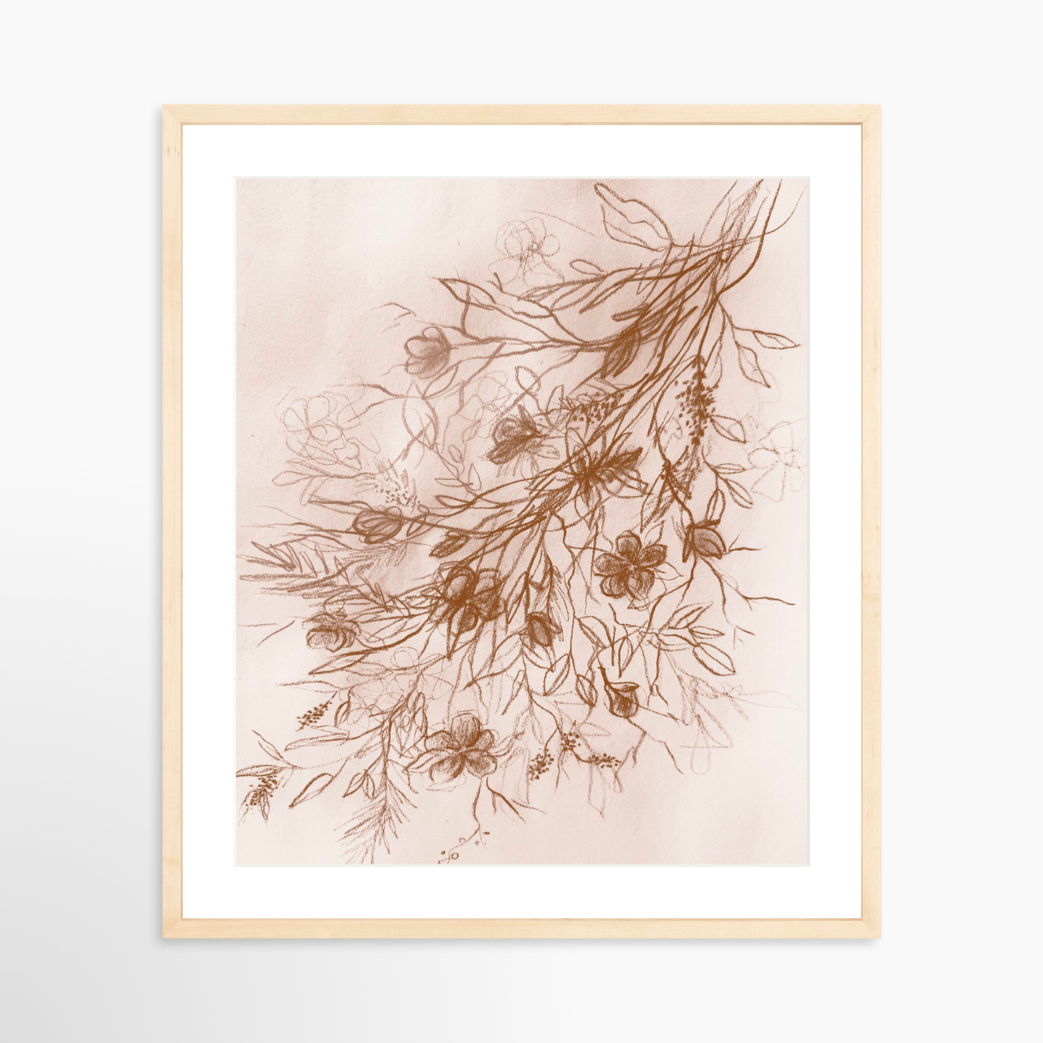 20x24 / Natural Frame + White Mat