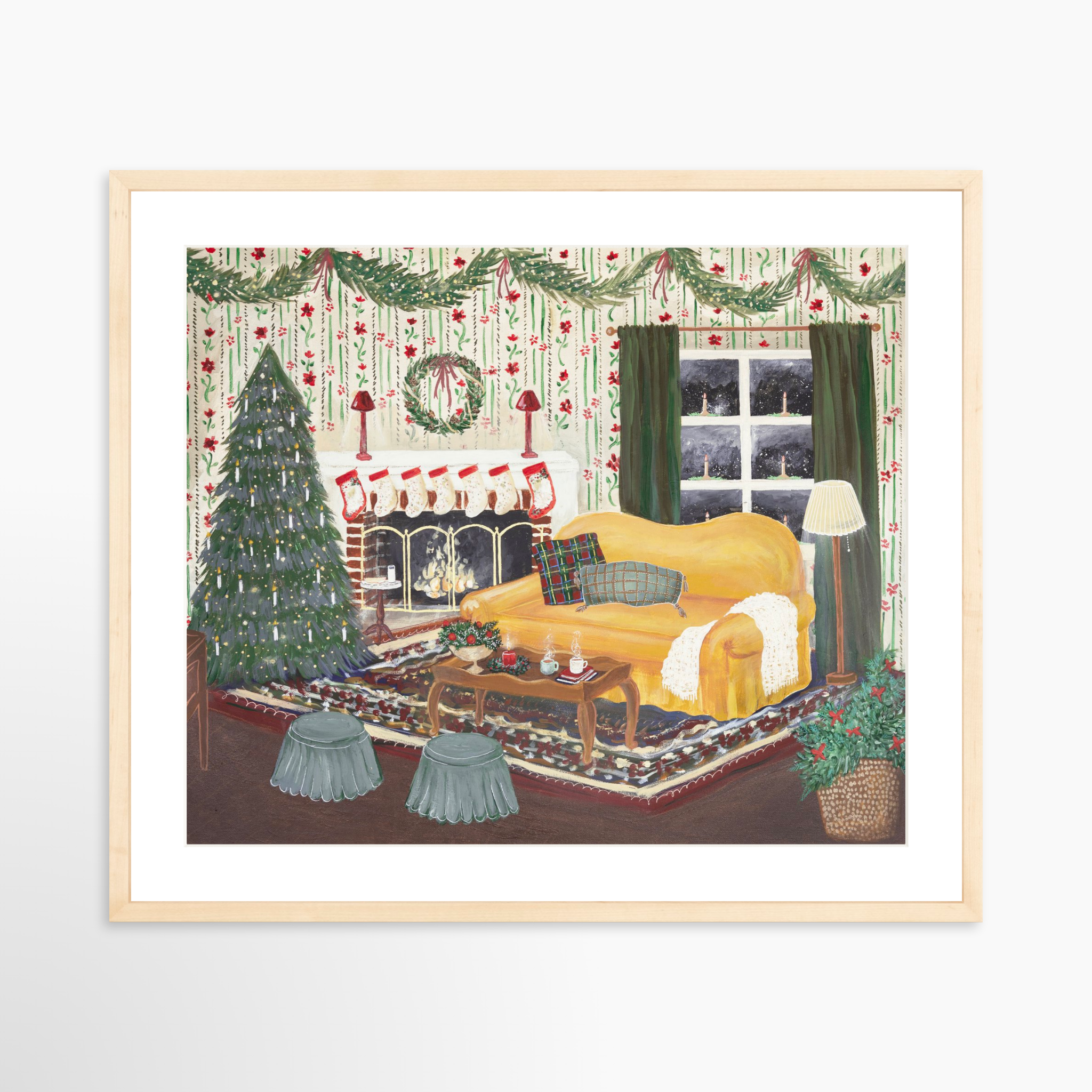 24x20 / Natural Frame + White Mat