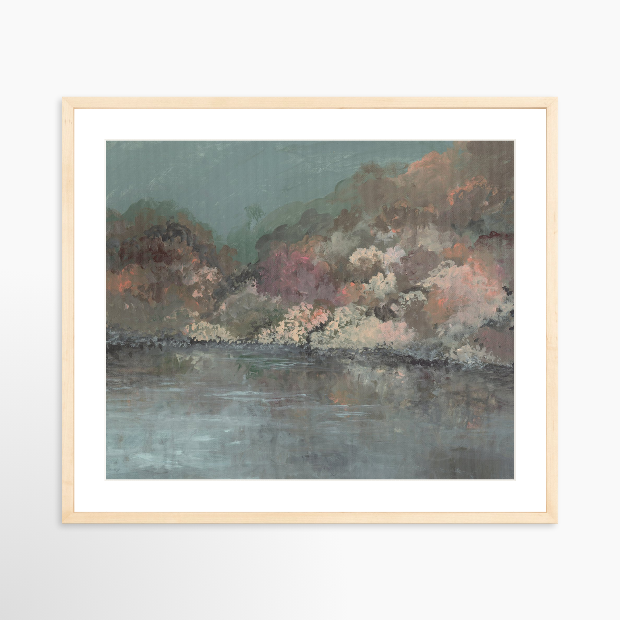 24x20 / Natural Frame + White Mat