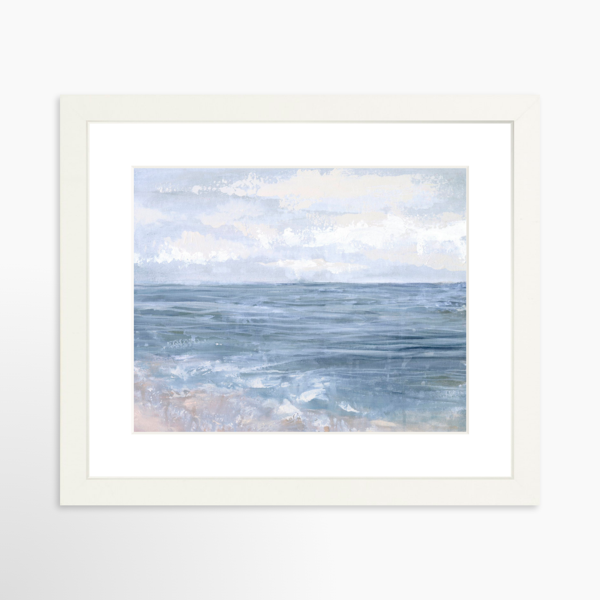 10x8 / White Frame + White Mat