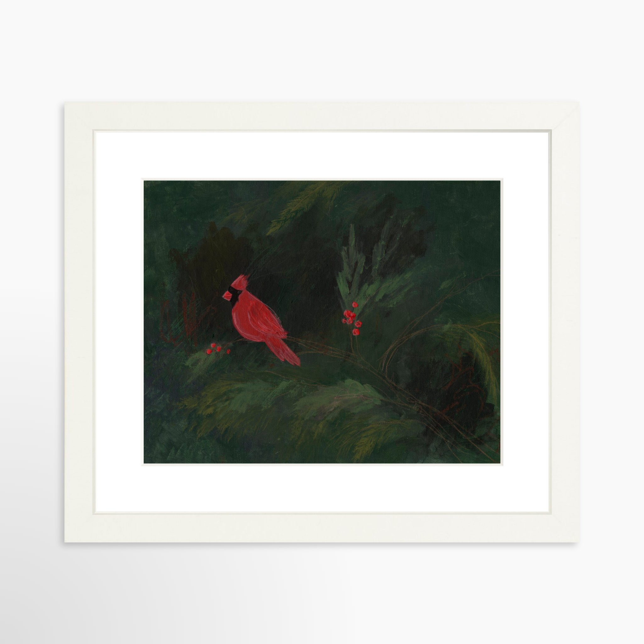 10x8 / White Frame + White Mat