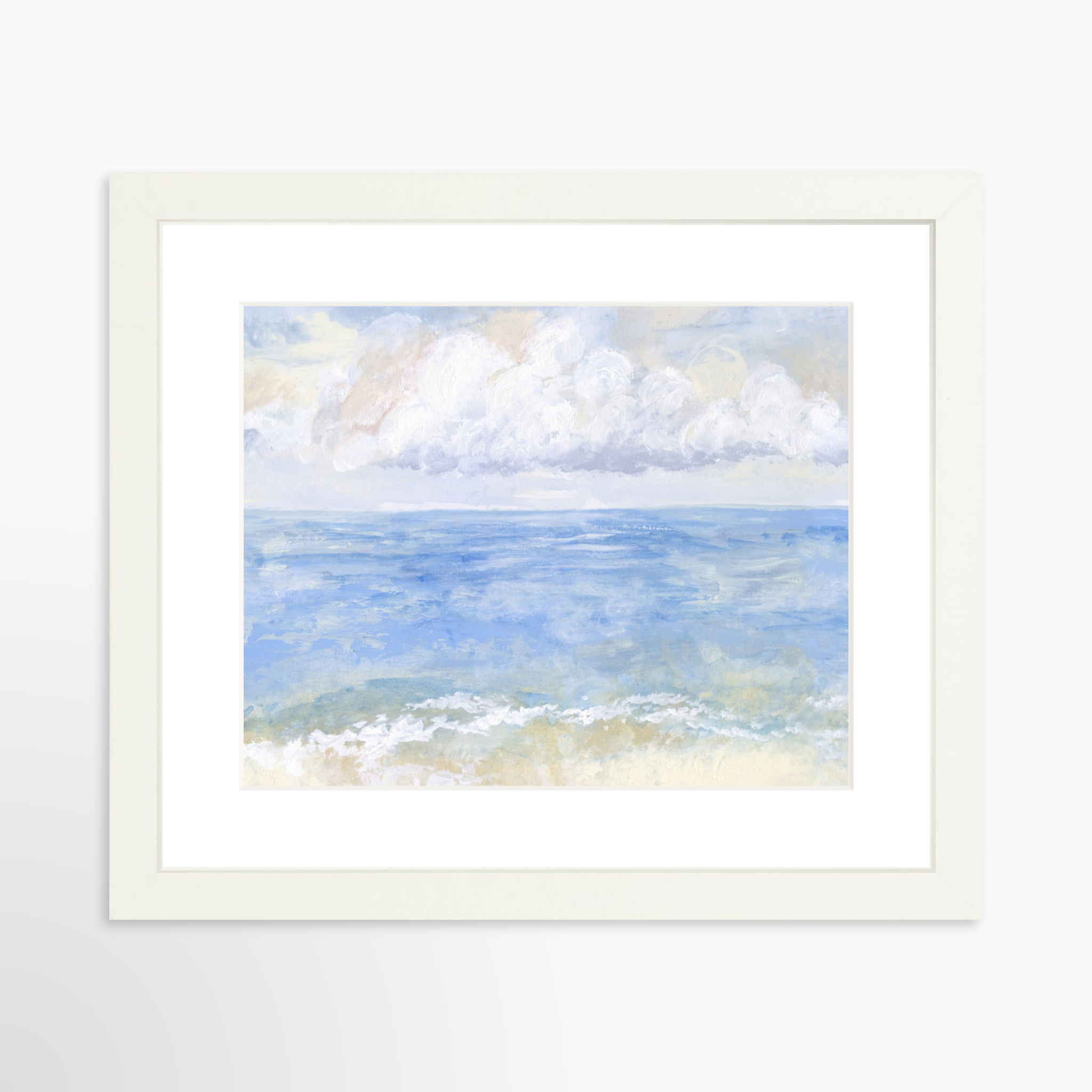 10x8 / White Frame + White Mat