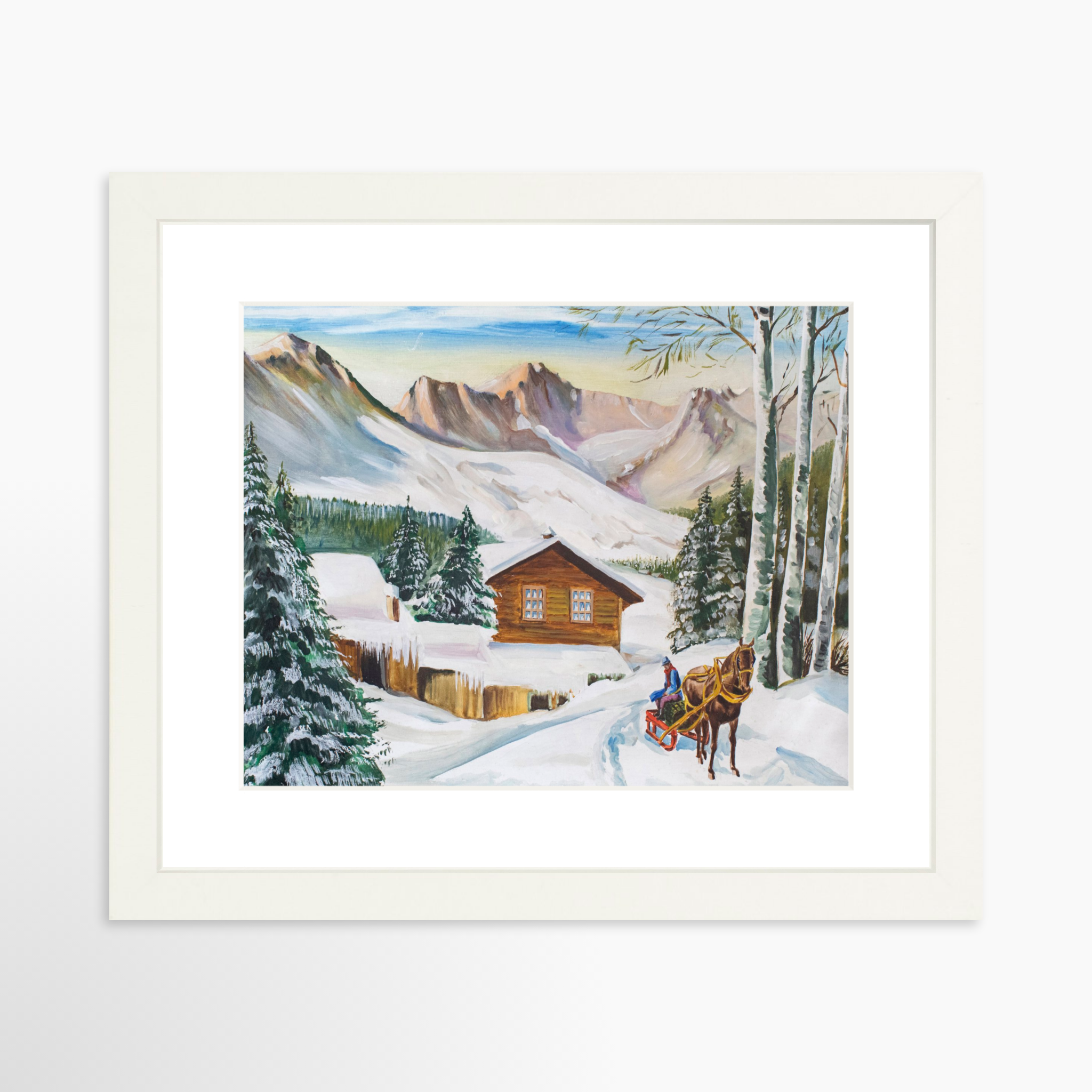 10x8 / White Frame + White Mat