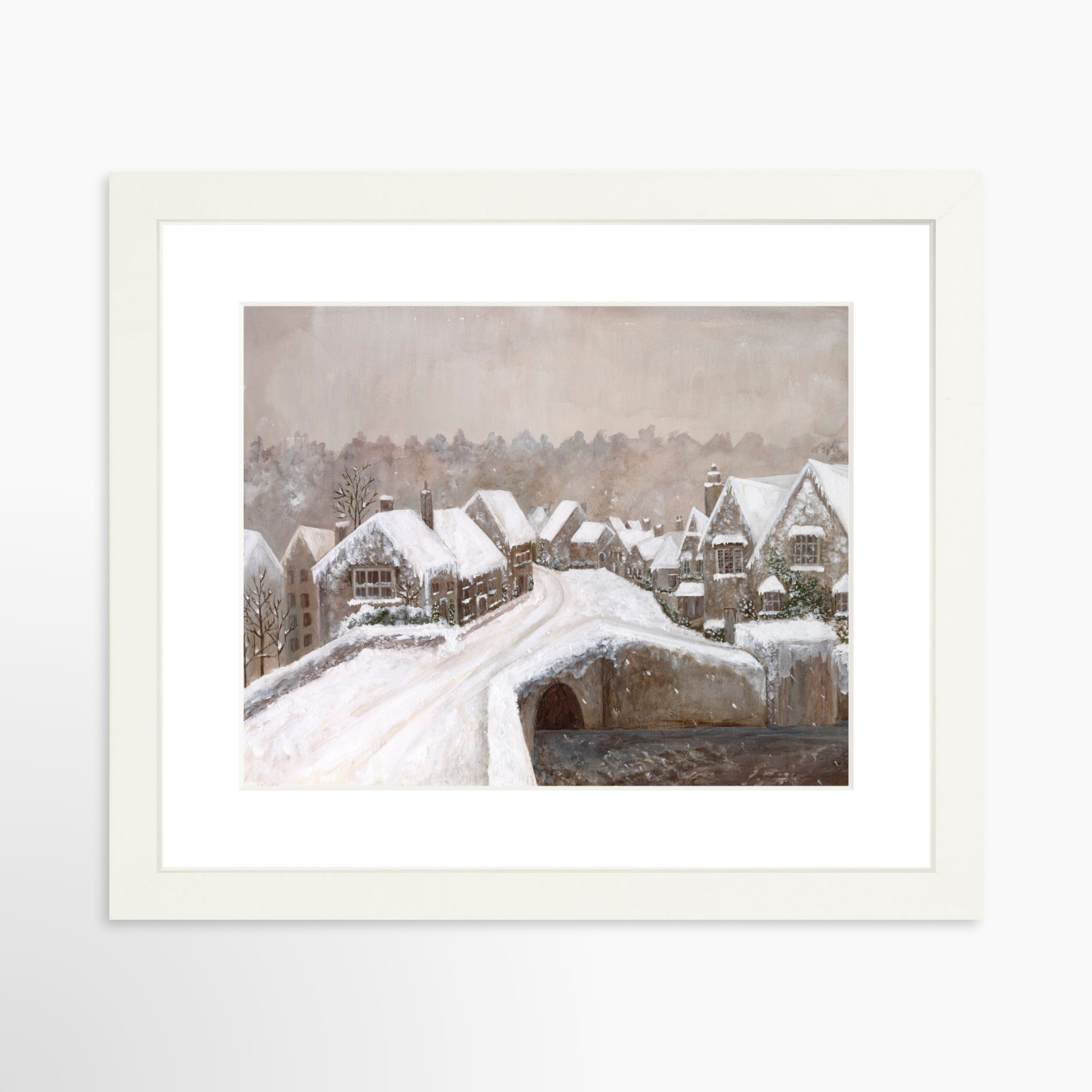 10x8 / White Frame + White Mat