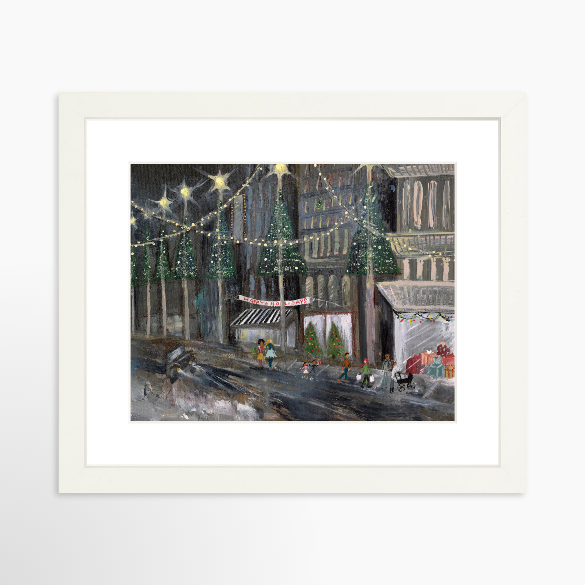 10x8 / White Frame + White Mat