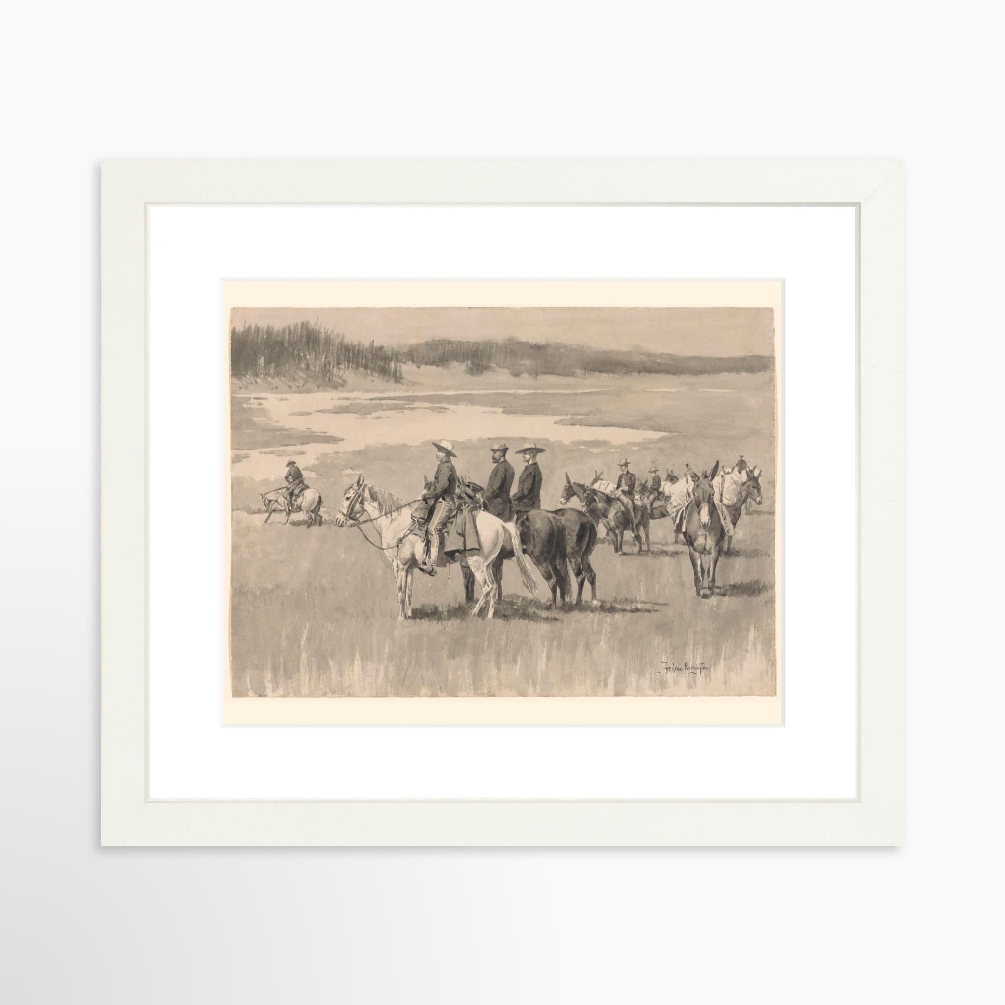 10x8 / White Frame + White Mat