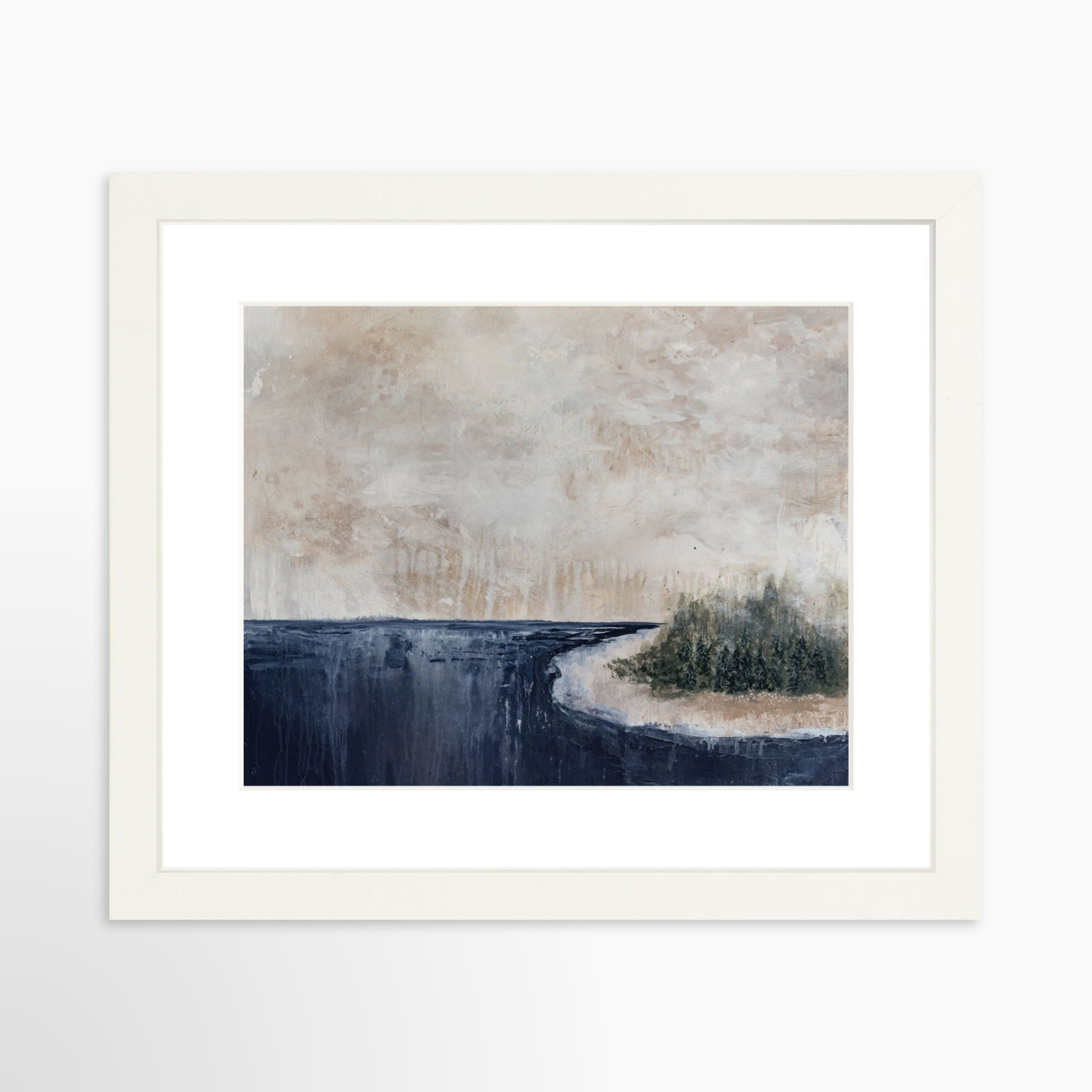 10x8 / White Frame + White Mat