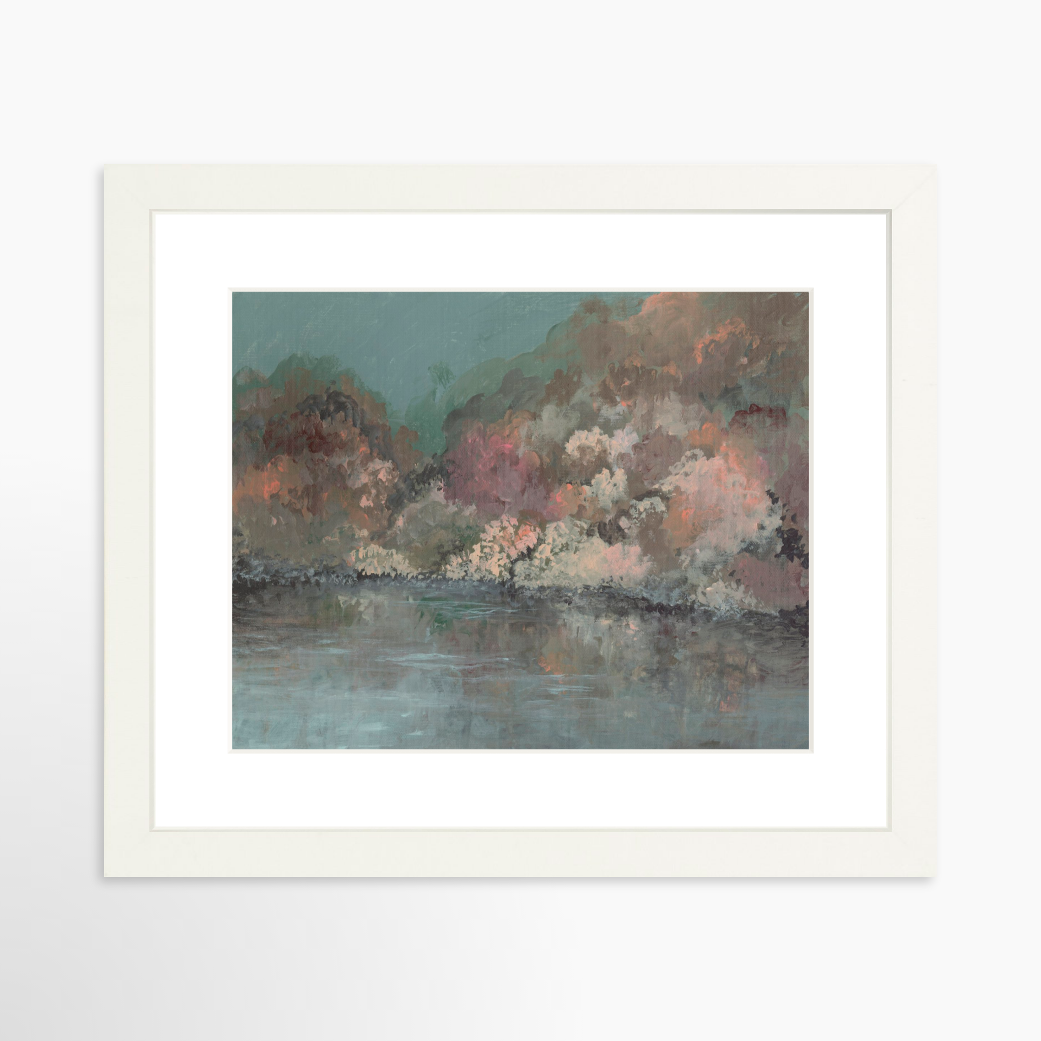 10x8 / White Frame + White Mat