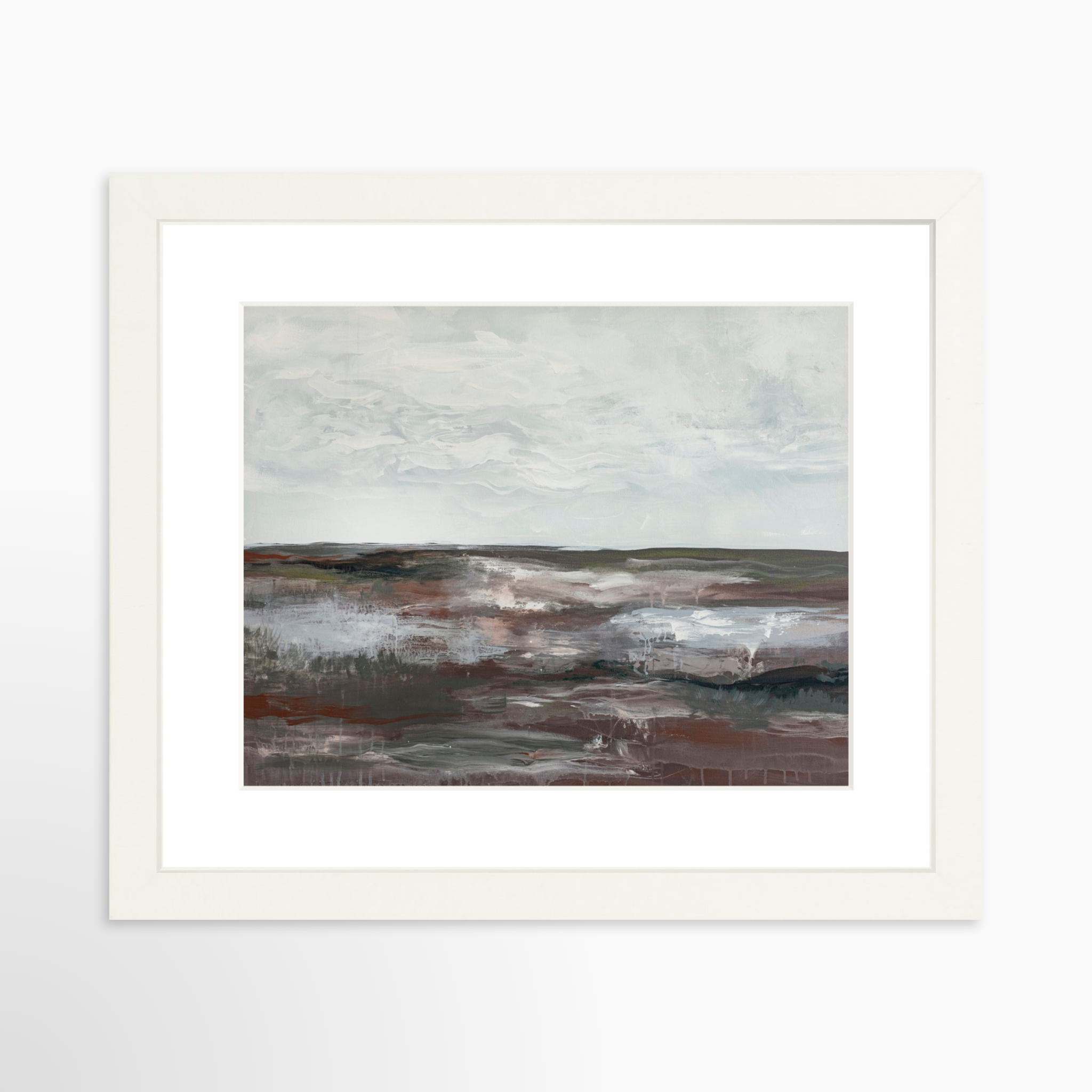 10x8 / White Frame + White Mat