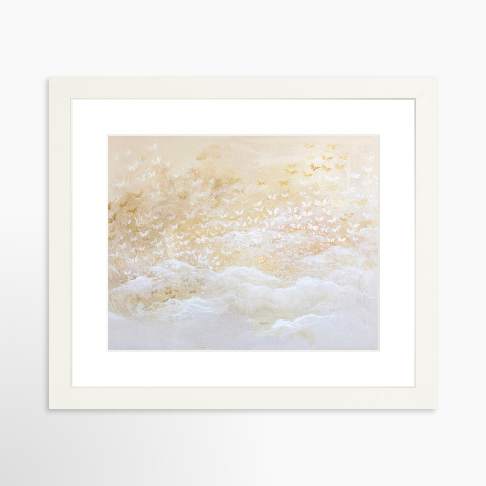 10x8 / White Frame + White Mat