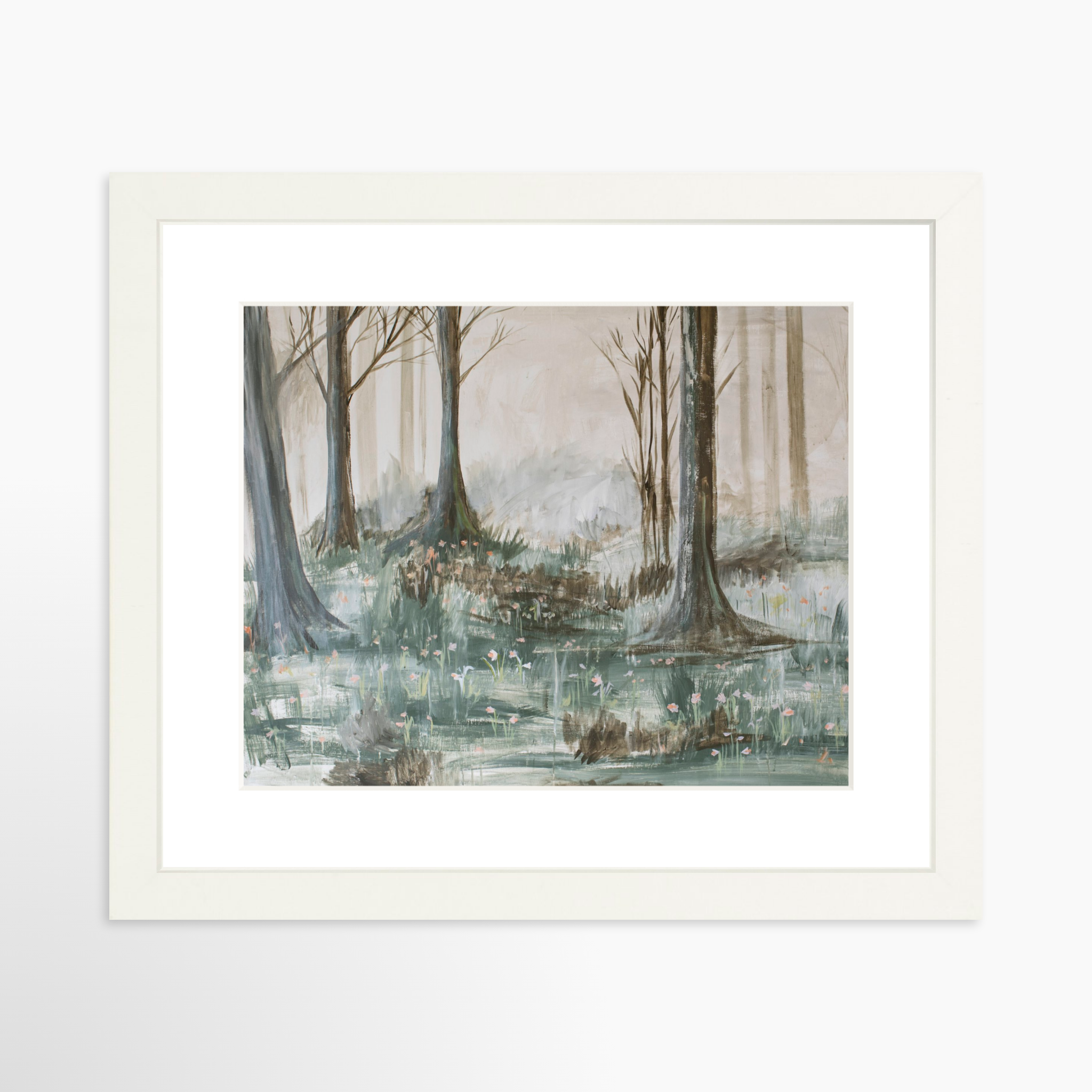 10x8 / White Frame + White Mat
