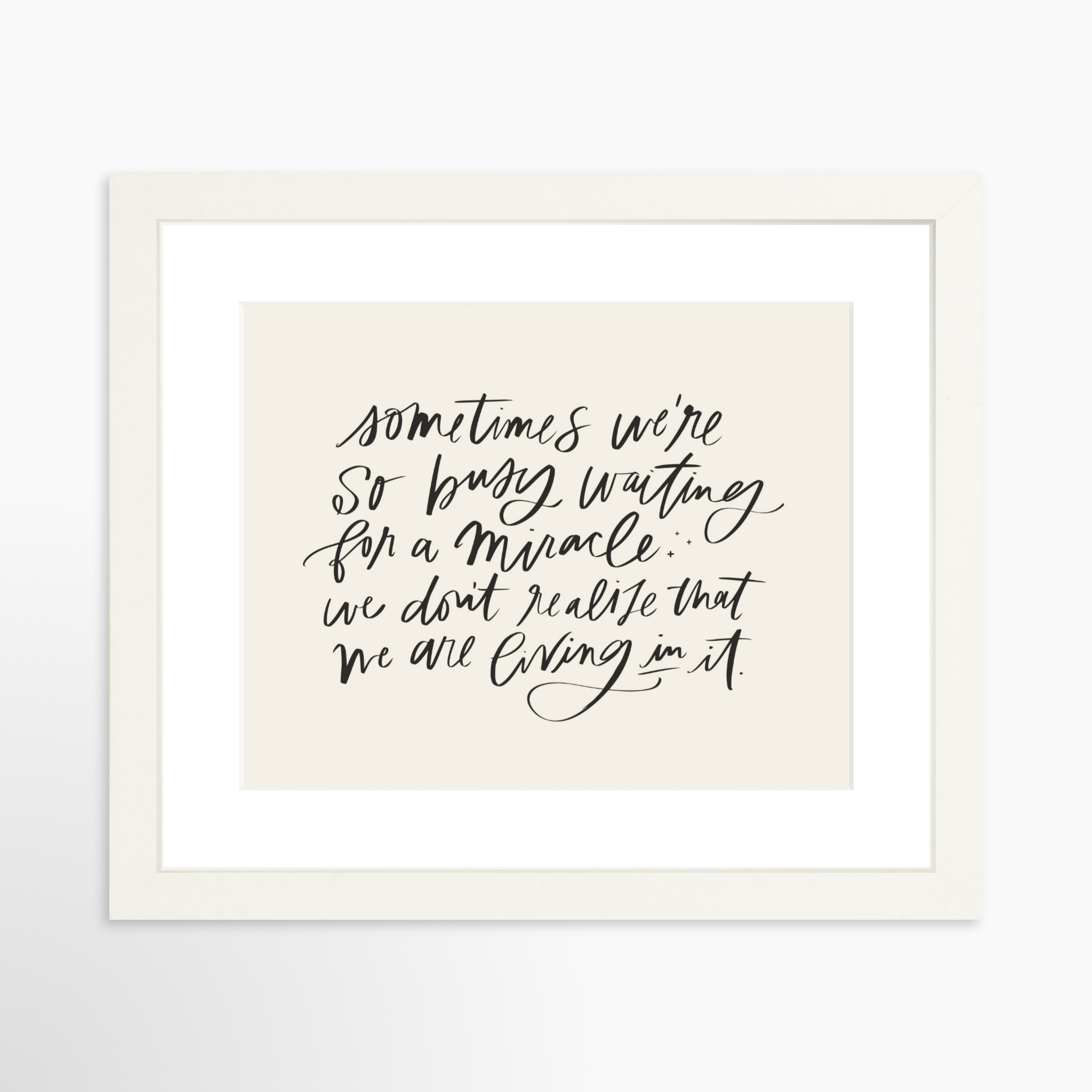 10x8 / White Frame + White Mat