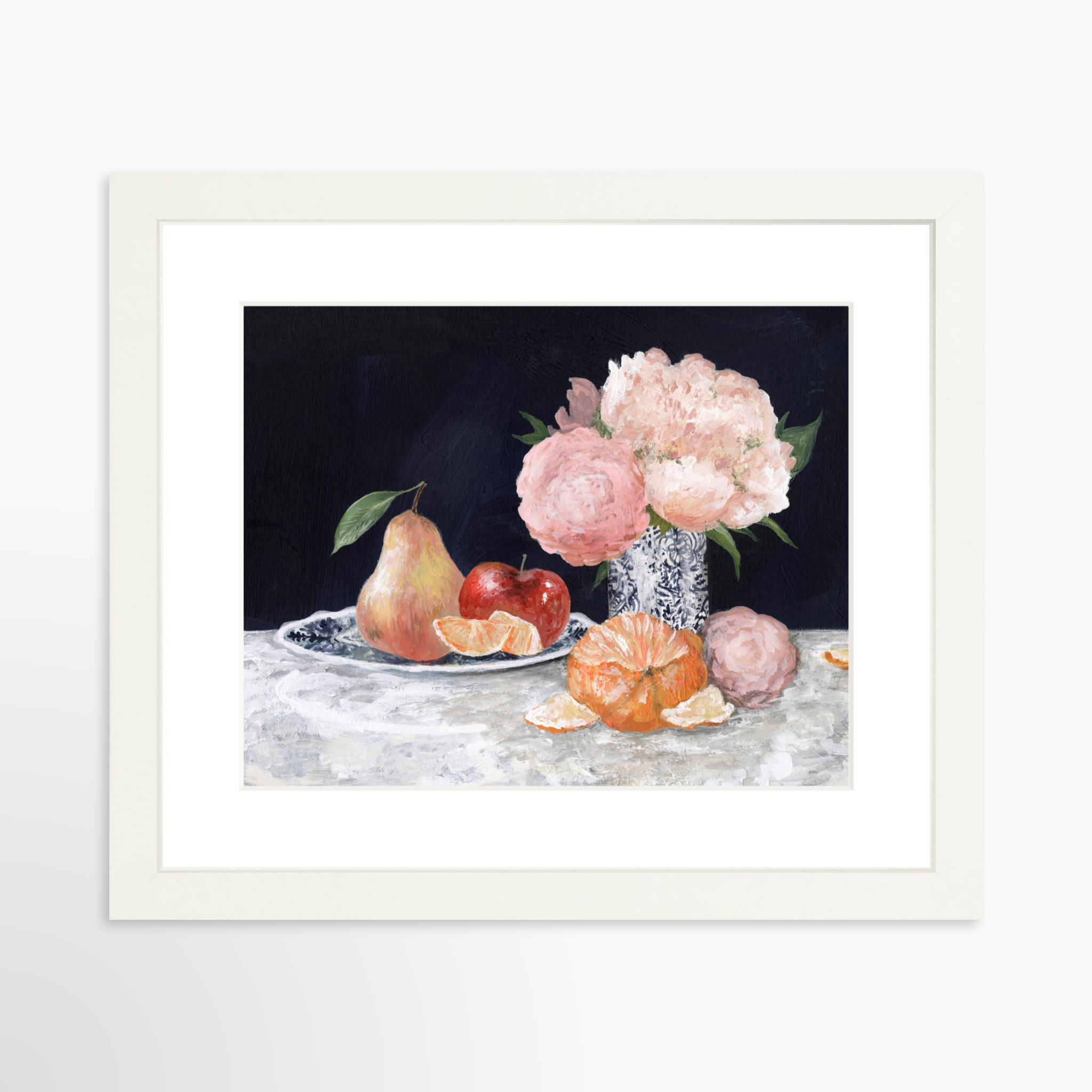 10x8 / White Frame + White Mat