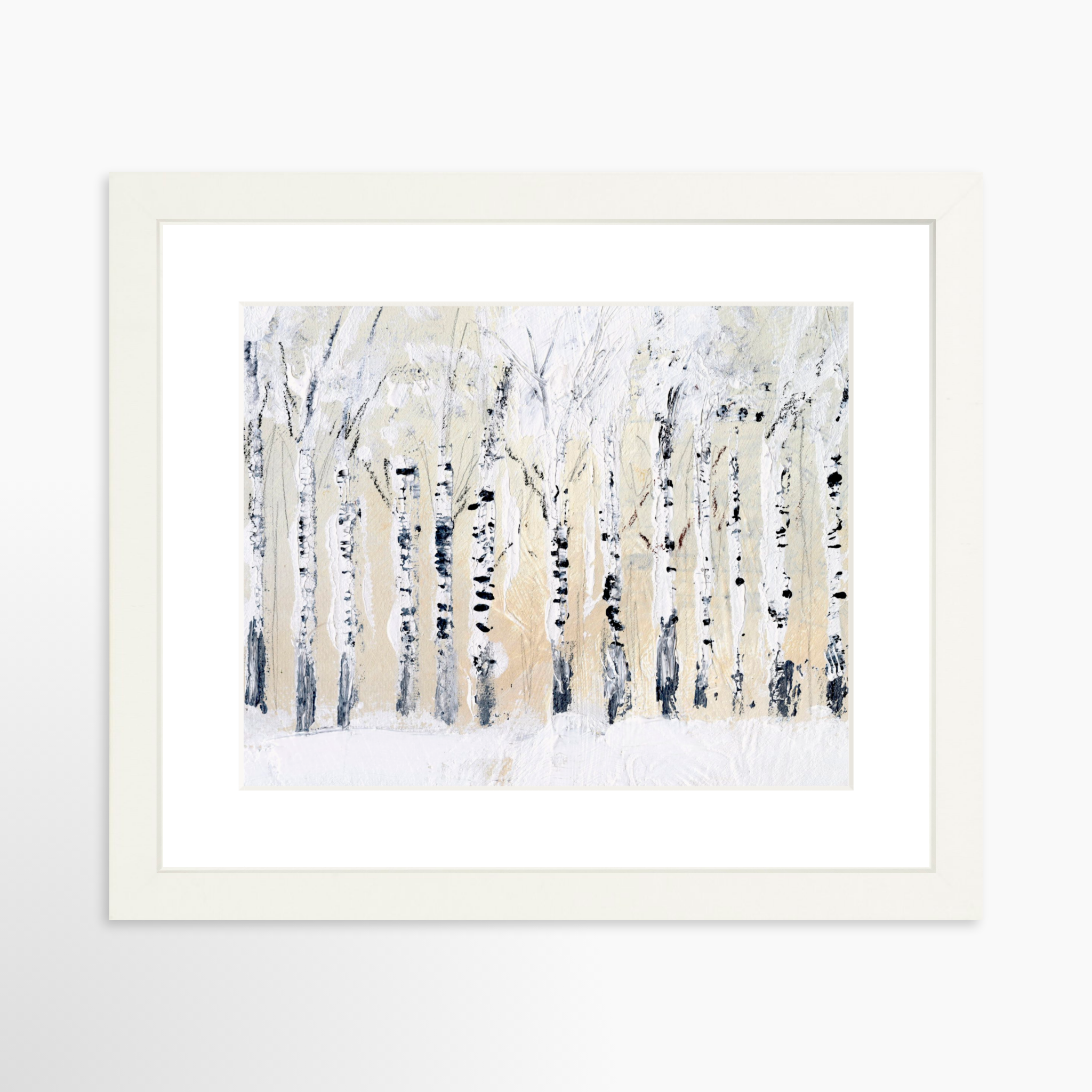 10x8 / White Frame + White Mat