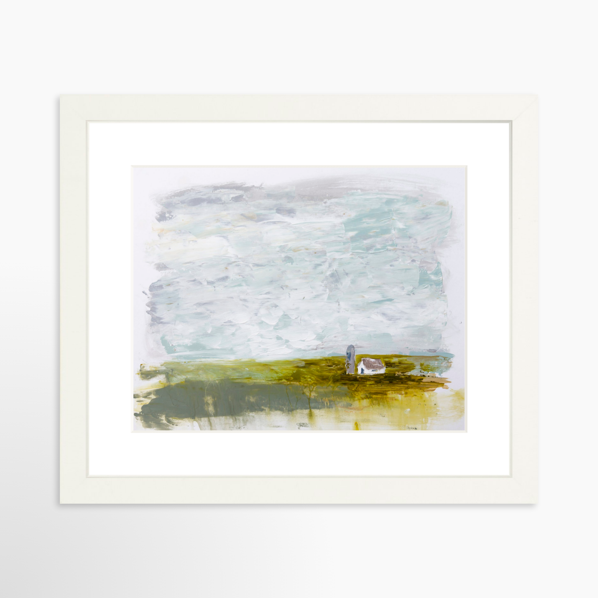 10x8 / White Frame + White Mat