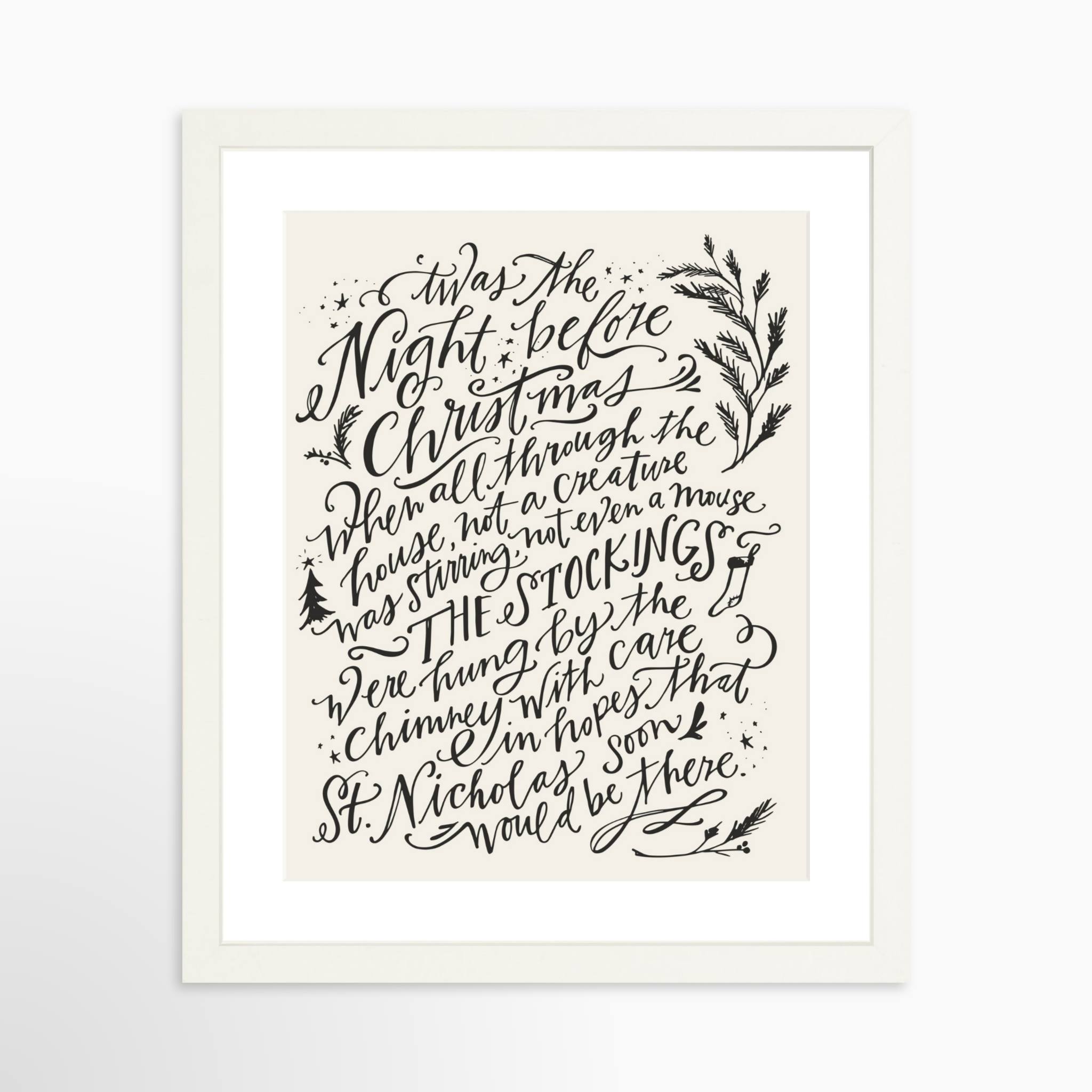 11x14 / White Frame + White Mat