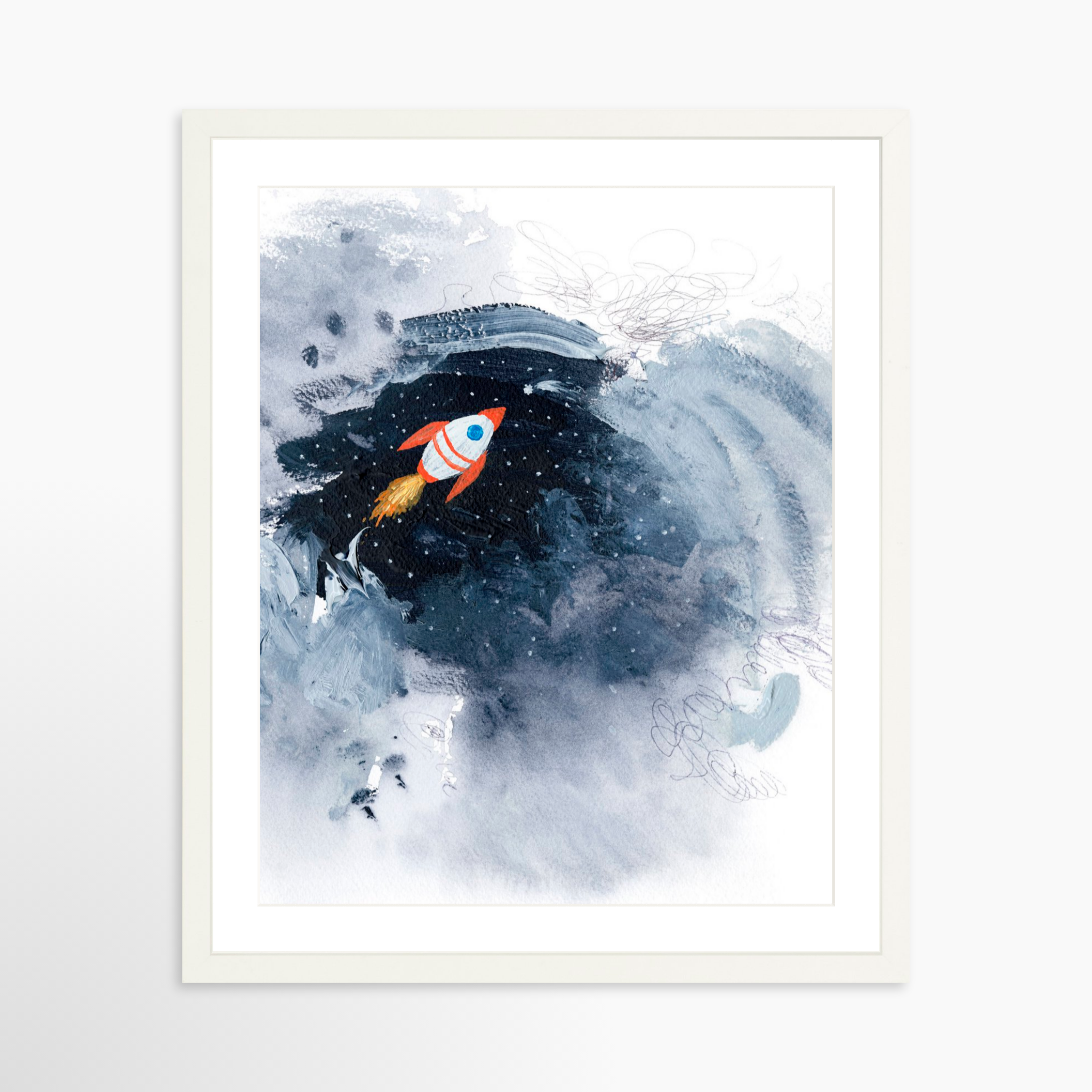16x20 / White Frame + White Mat