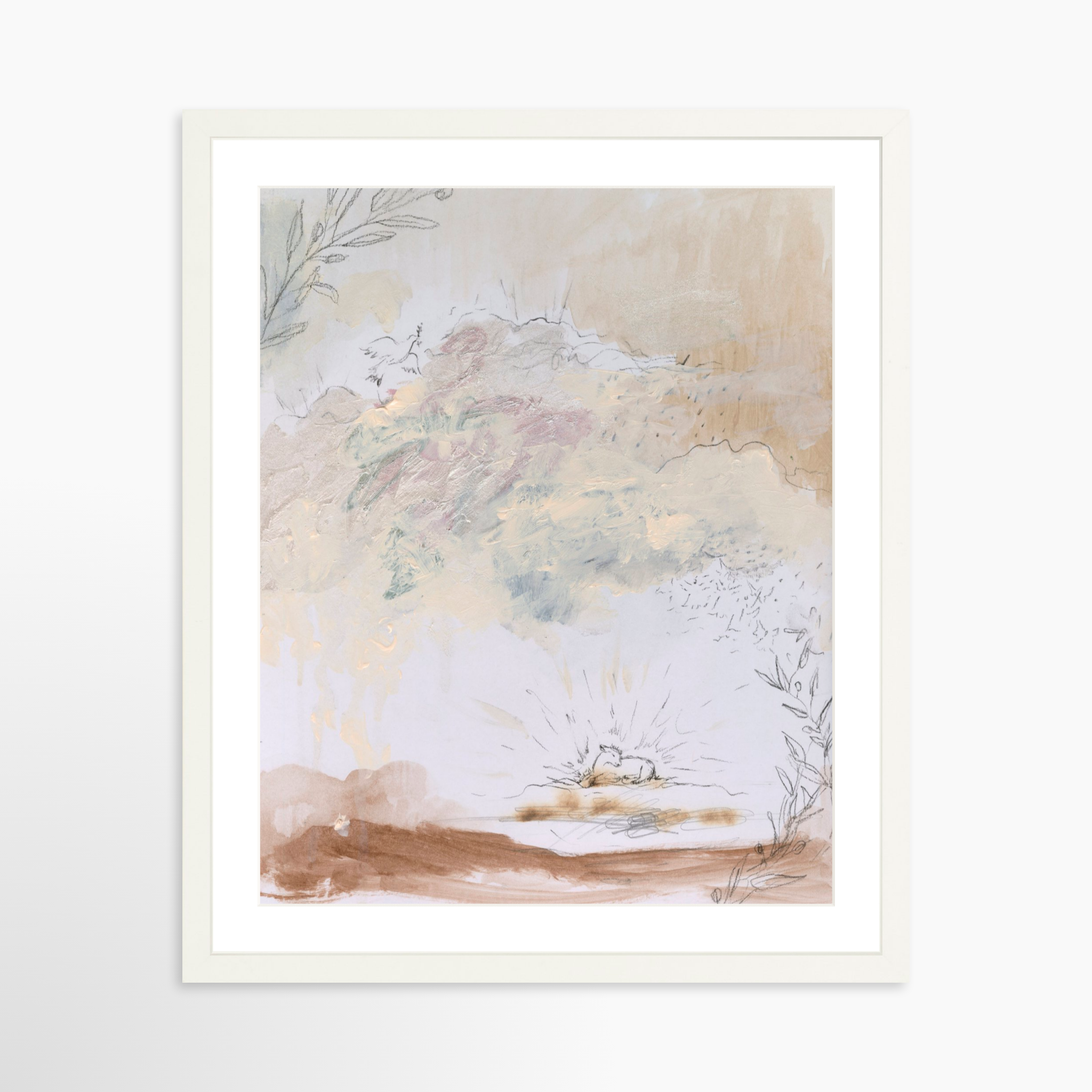 16x20 / White Frame + White Mat