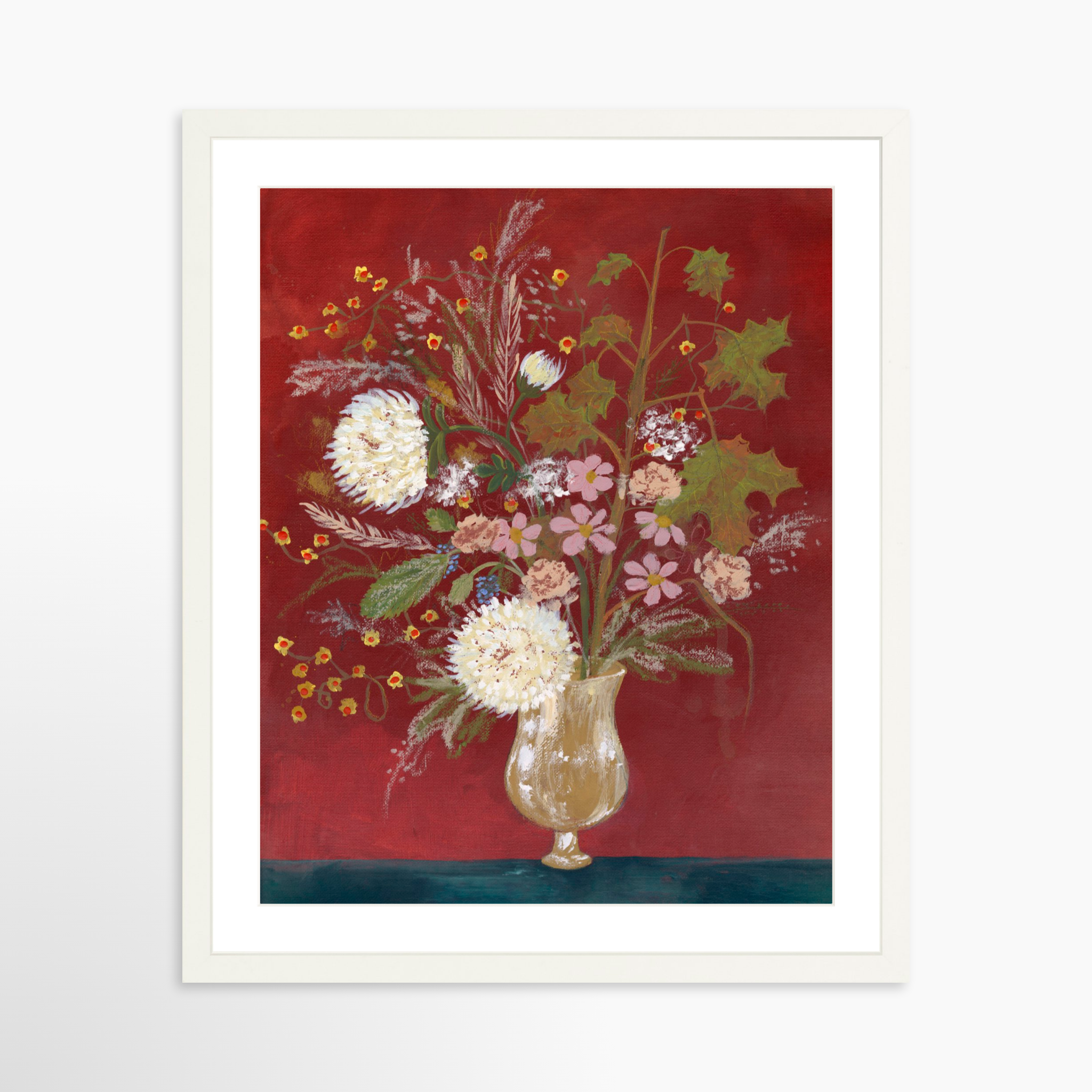 16x20 / White Frame + White Mat