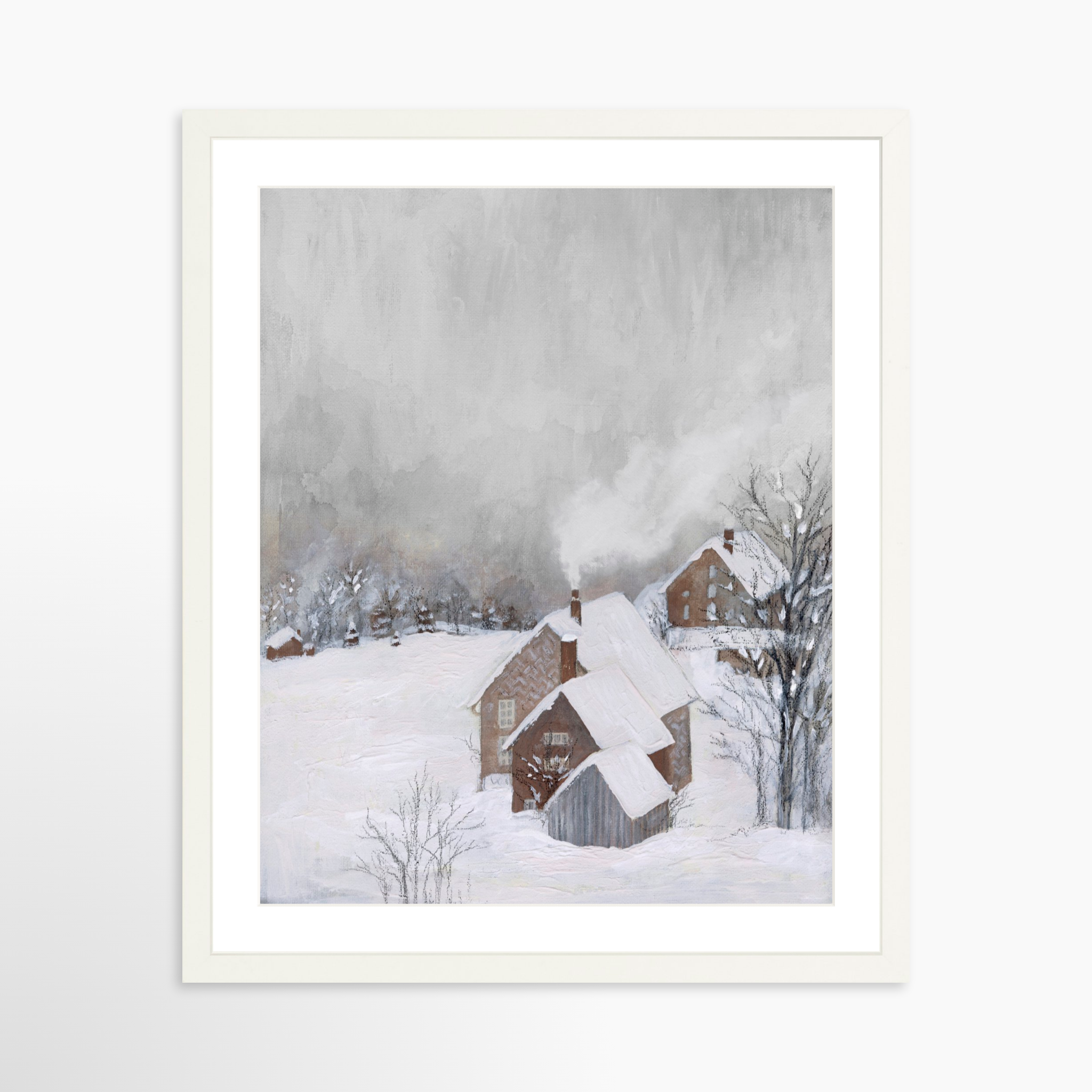 16x20 / White Frame + White Mat