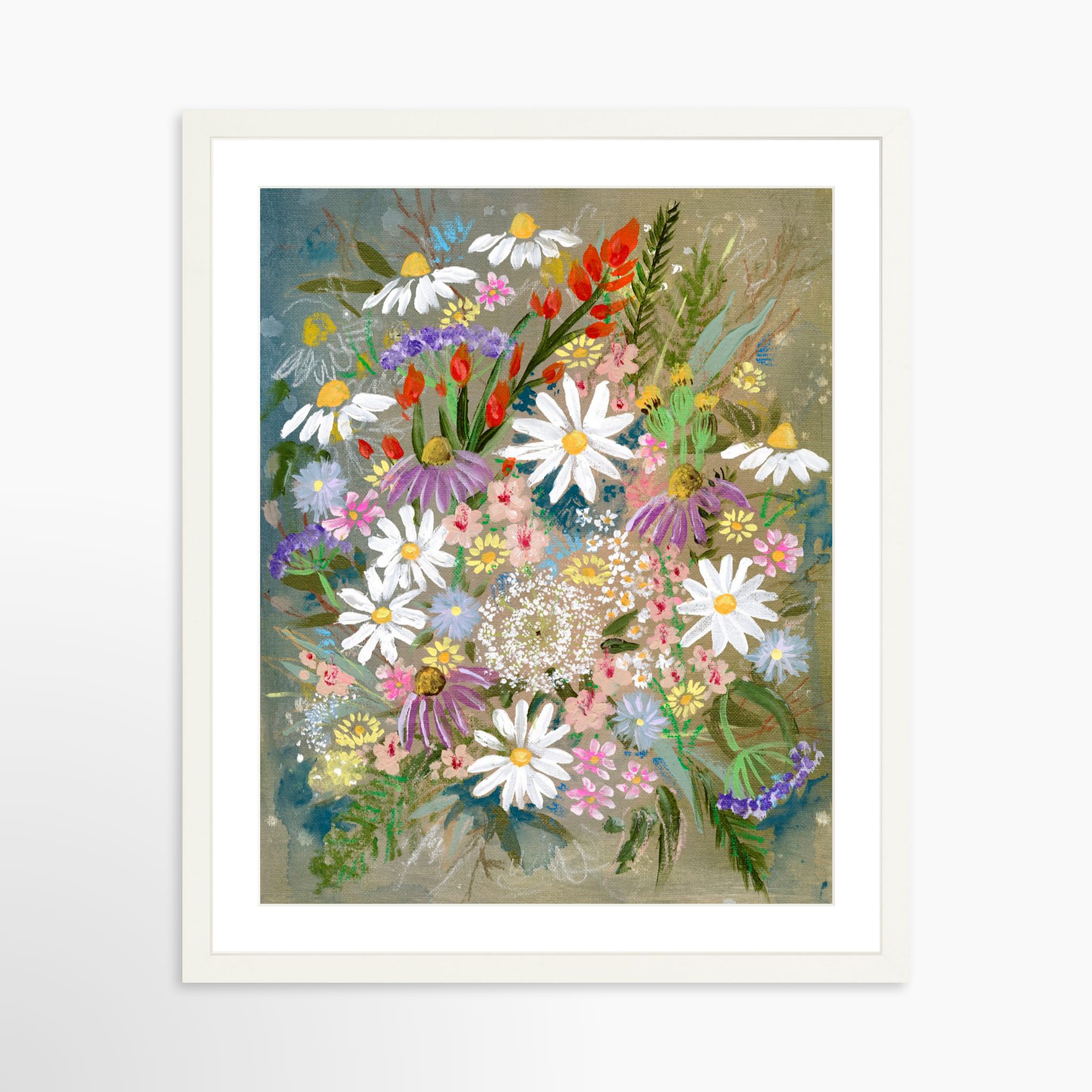 16x20 / White Frame + White Mat