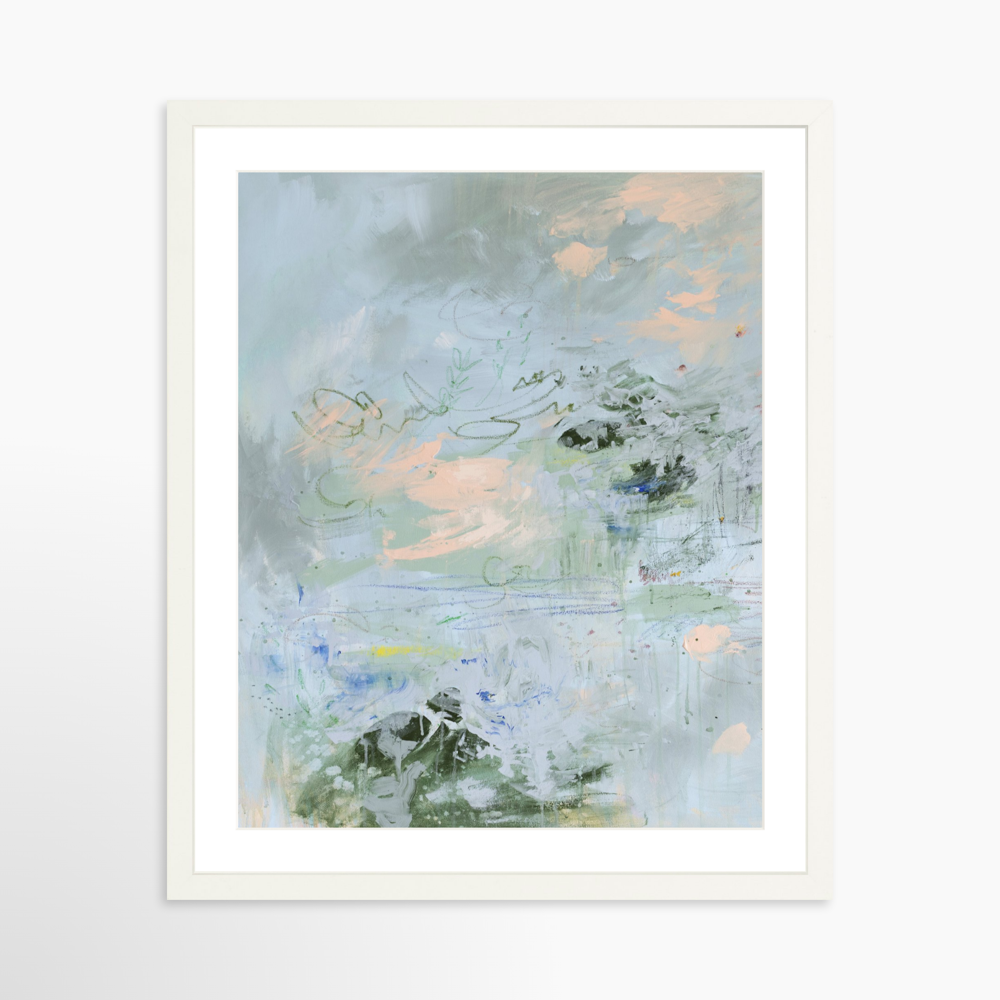 16x20 / White Frame + White Mat