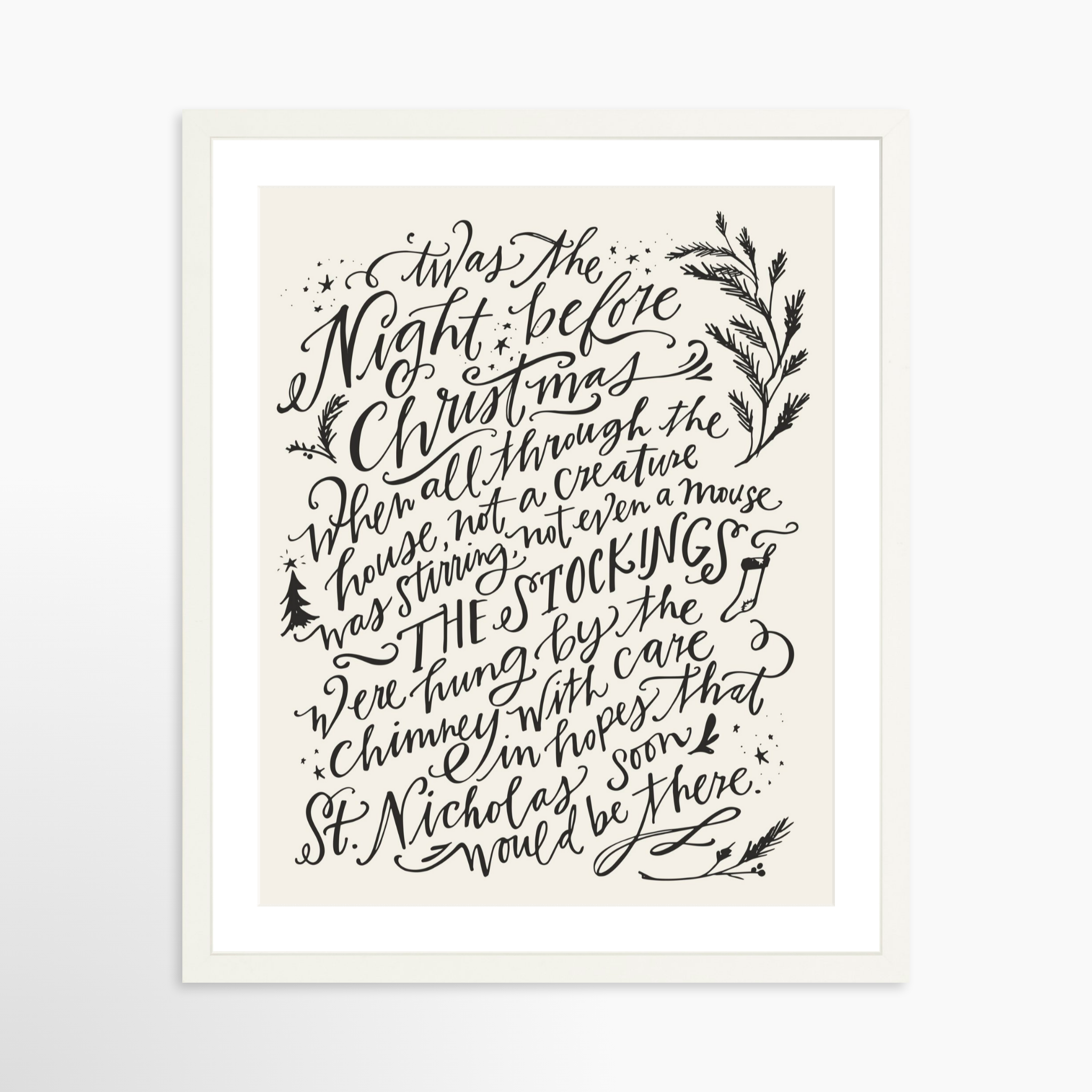 16x20 / White Frame + White Mat
