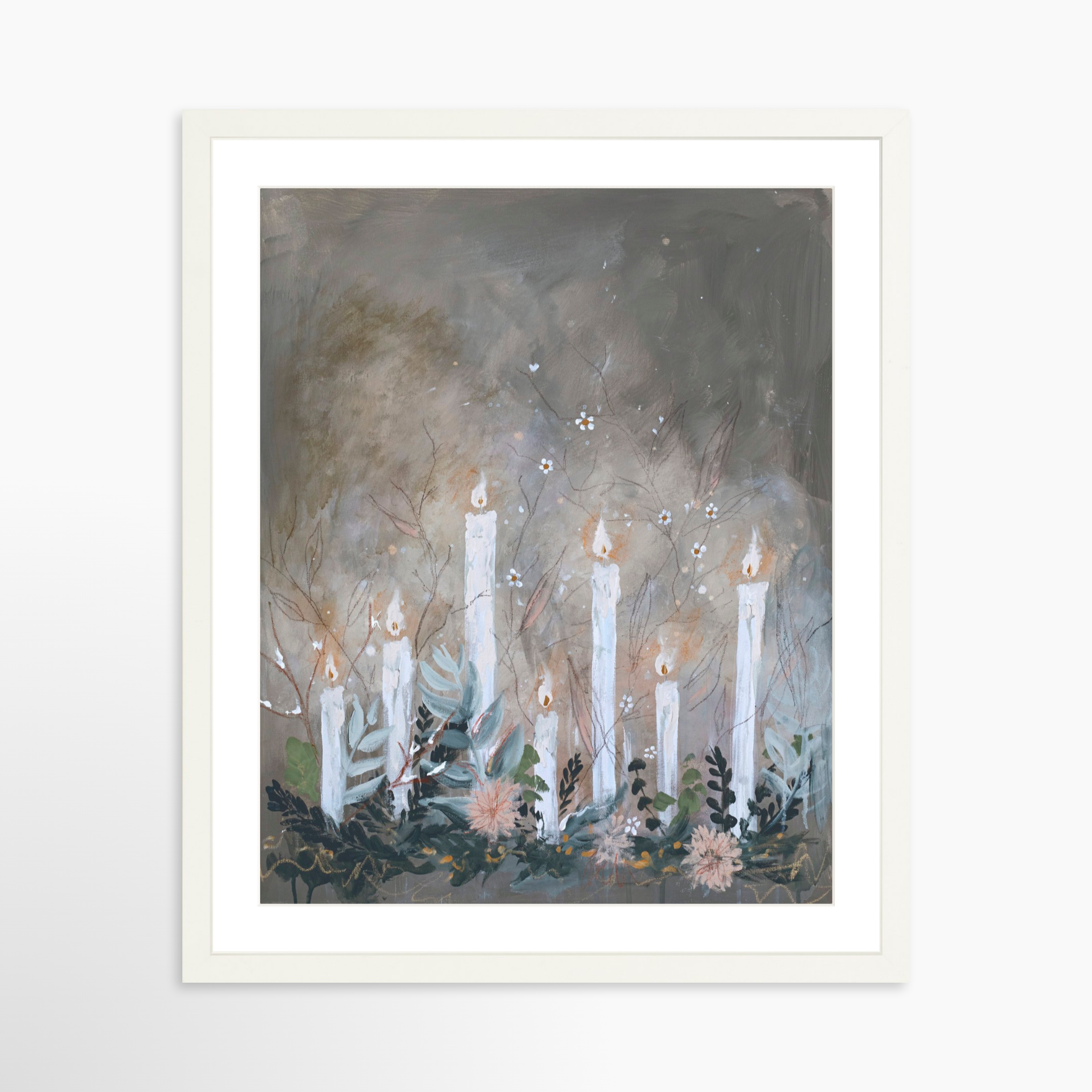16x20 / White Frame + White Mat