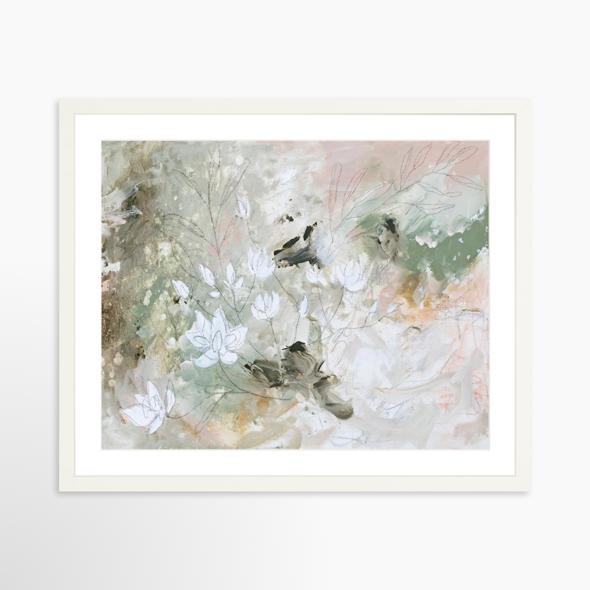 20x16 / White Frame + White Mat