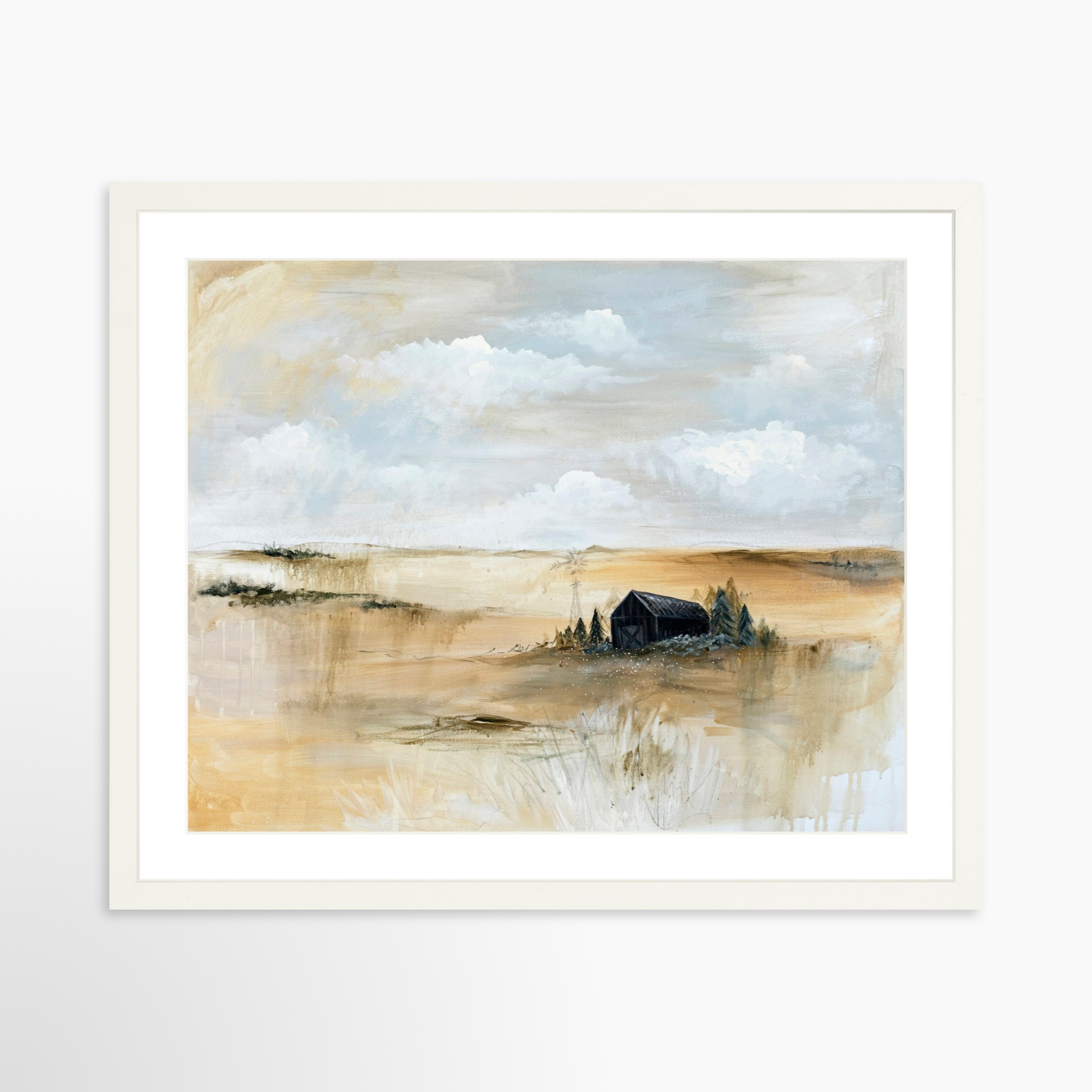 20x16 / White Frame + White Mat