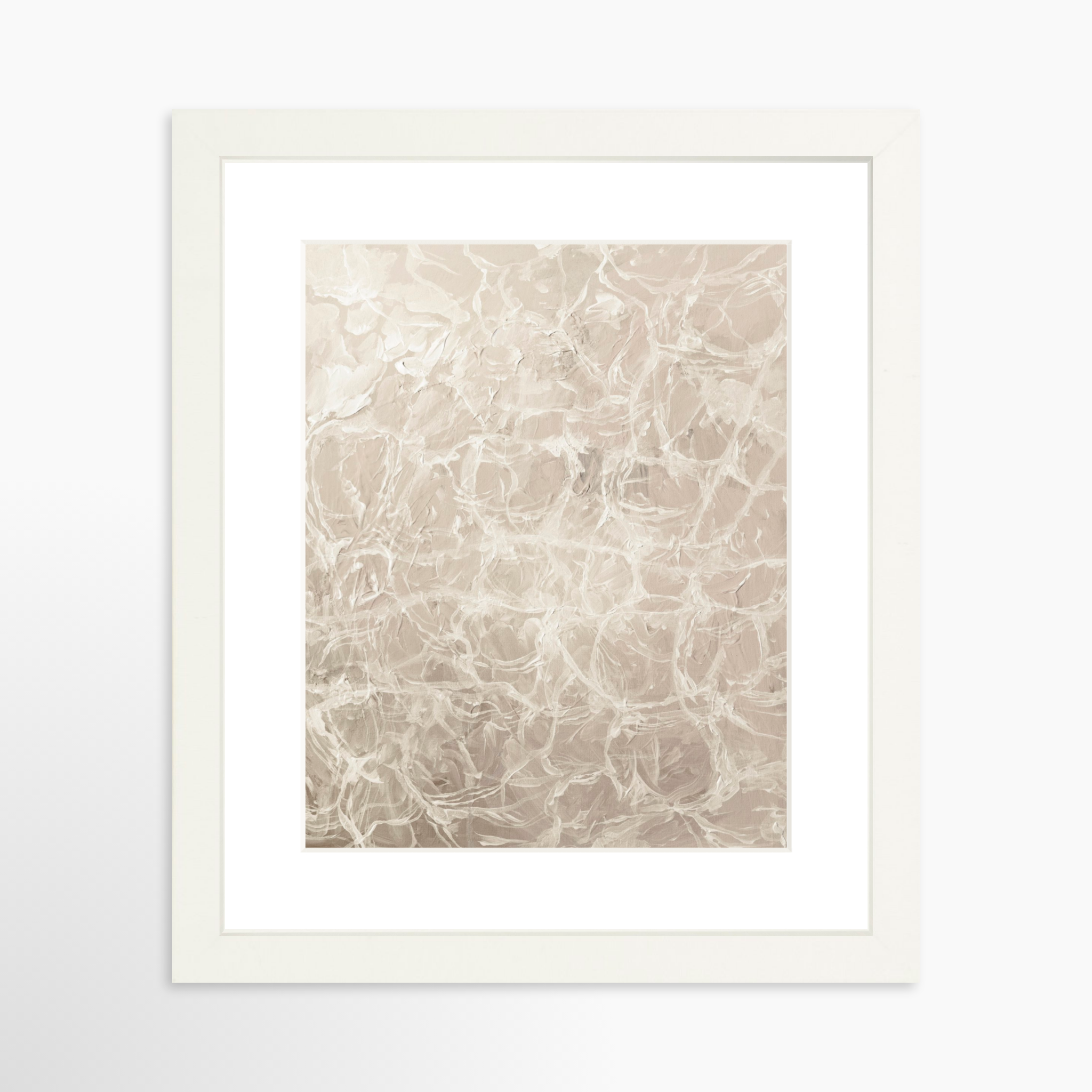 8x10 / White Frame + White Mat
