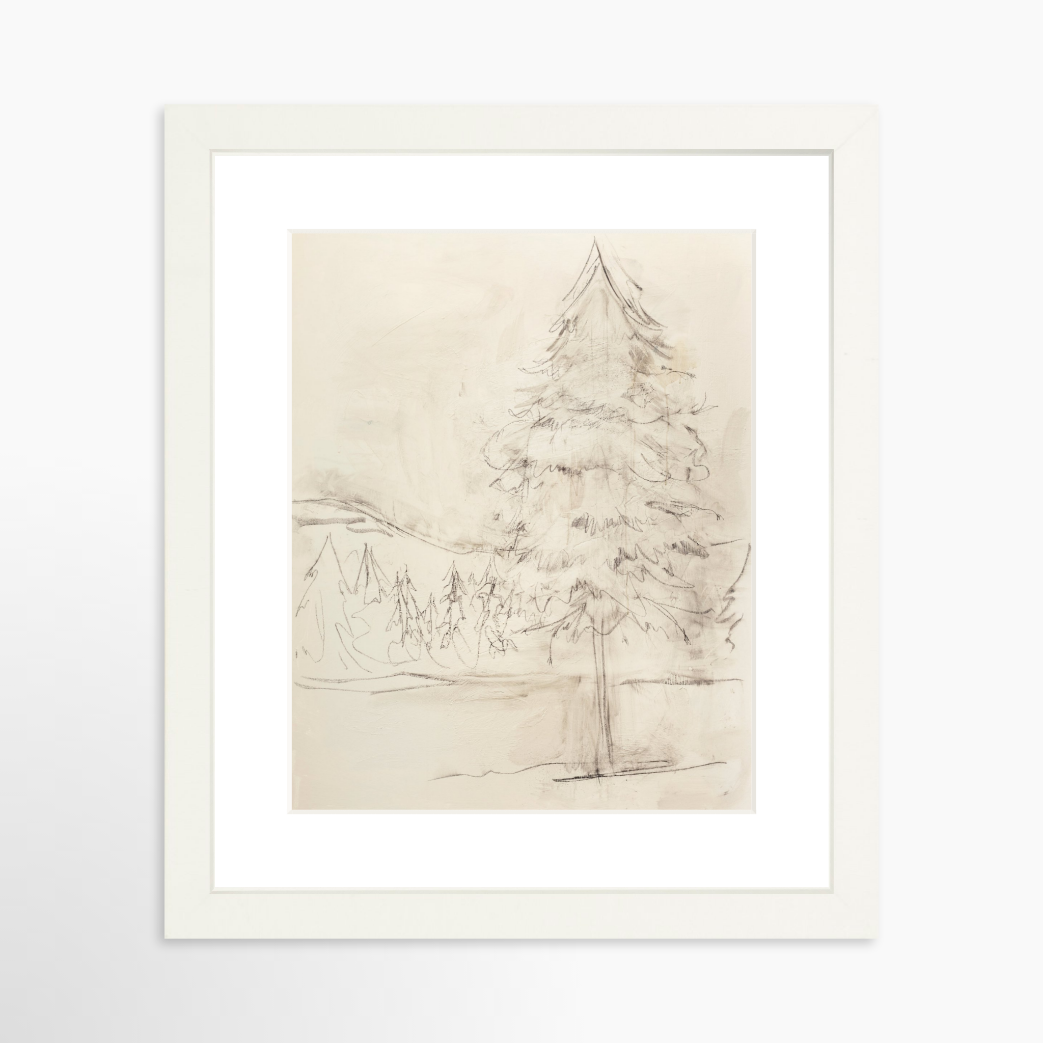 8x10 / White Frame + White Mat