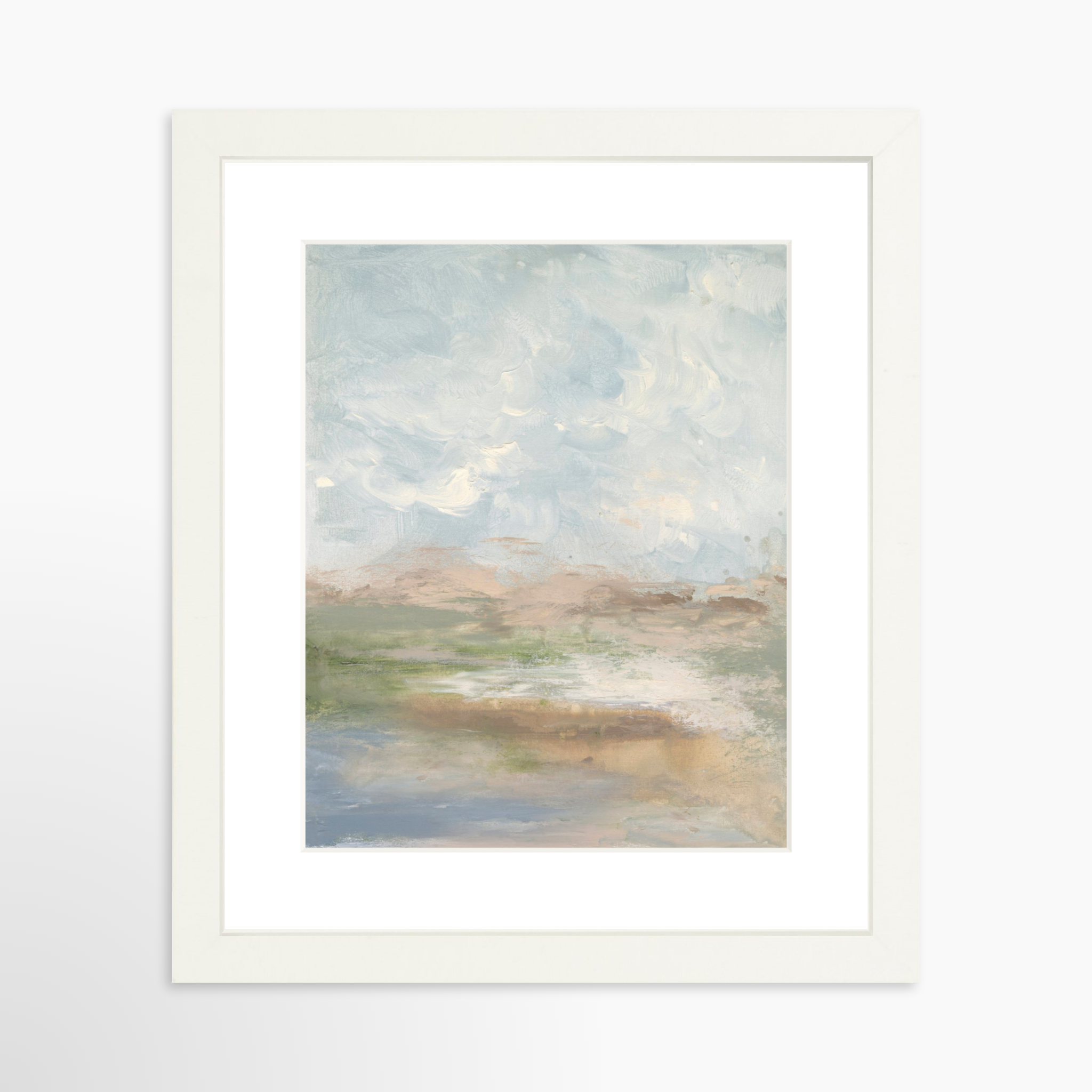 8x10 / White Frame + White Mat